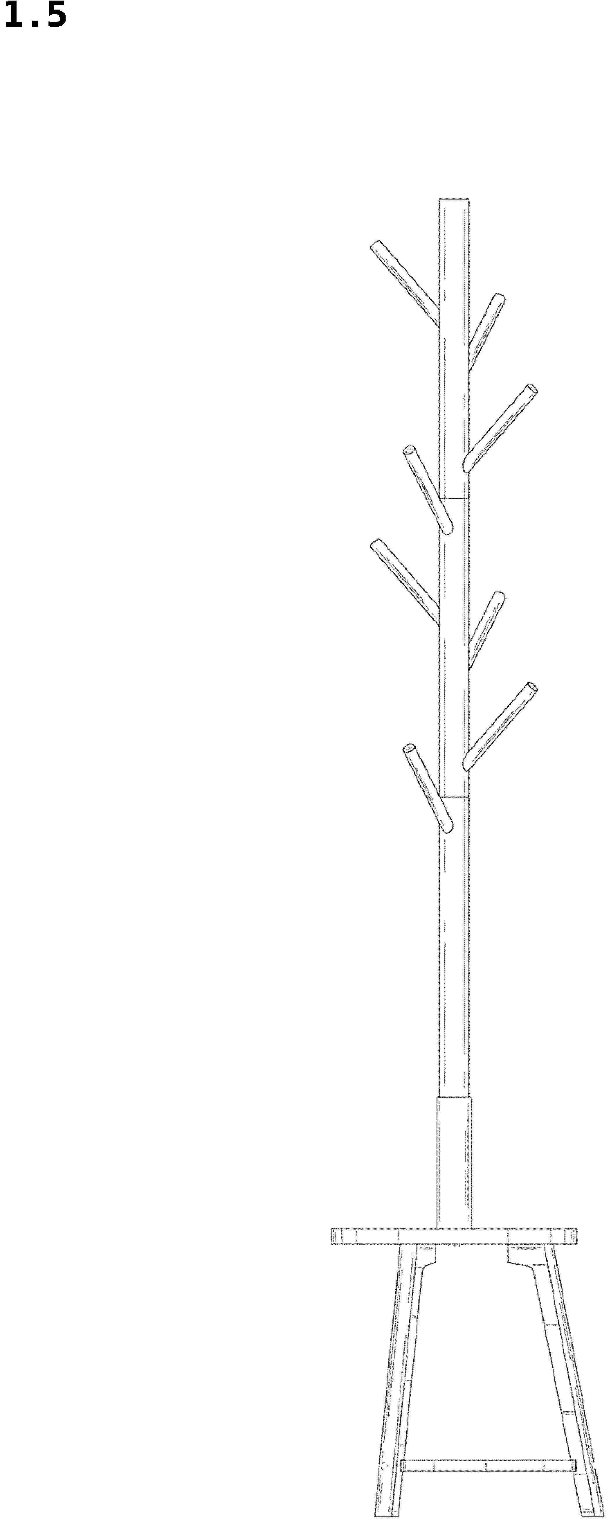 Patent USD1043198 Figure 5 – Coat rack