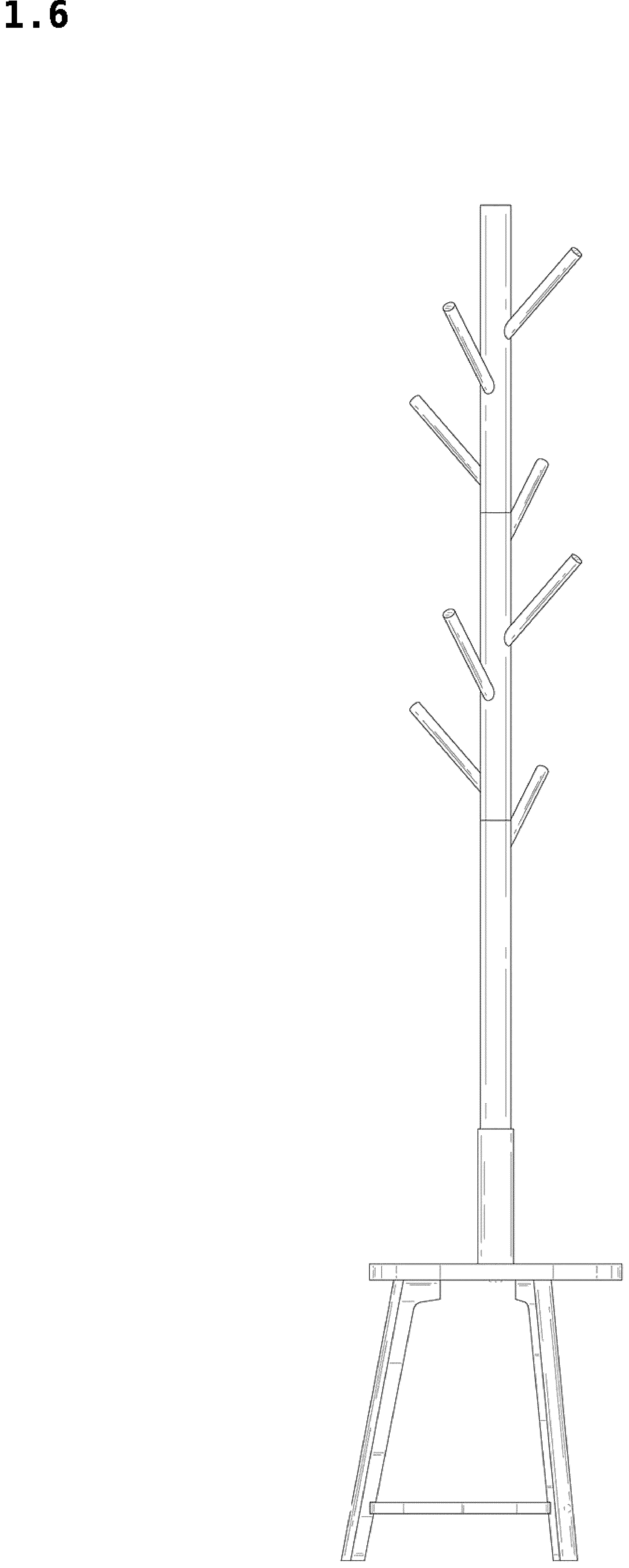 Patent USD1043198 Figure 6 – Coat rack