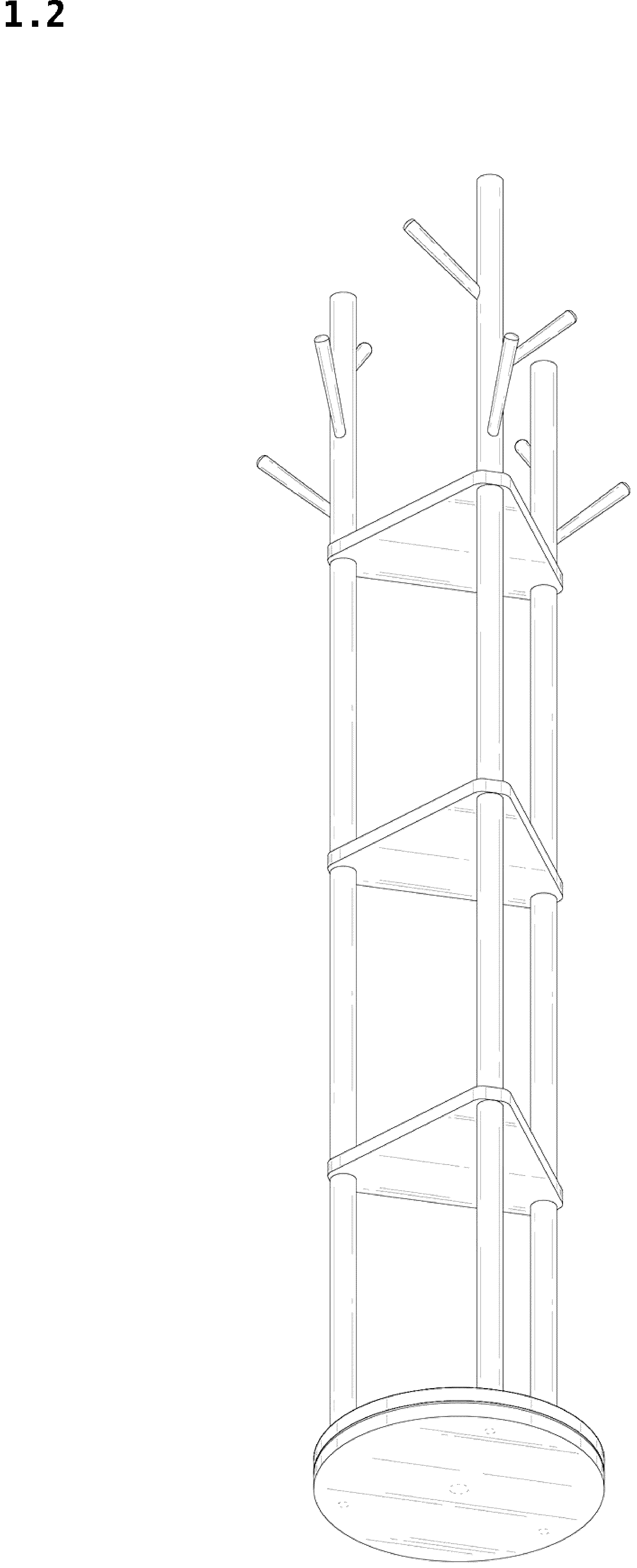 Patent USD1043199 Figure 2 – Coat rack