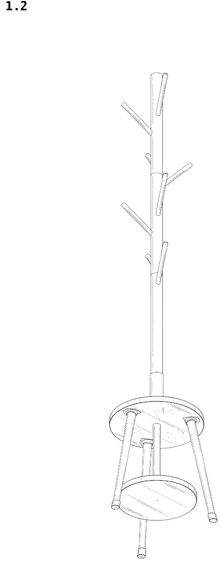 Patent USD1043200 Figure 2 – Coat rack