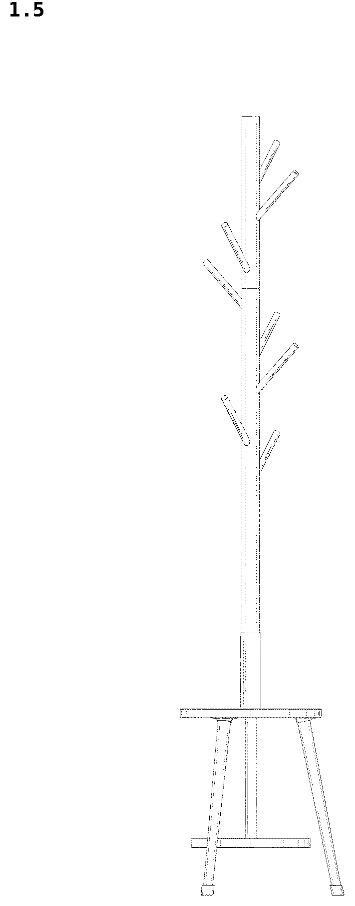 Patent USD1043200 Figure 5 – Coat rack