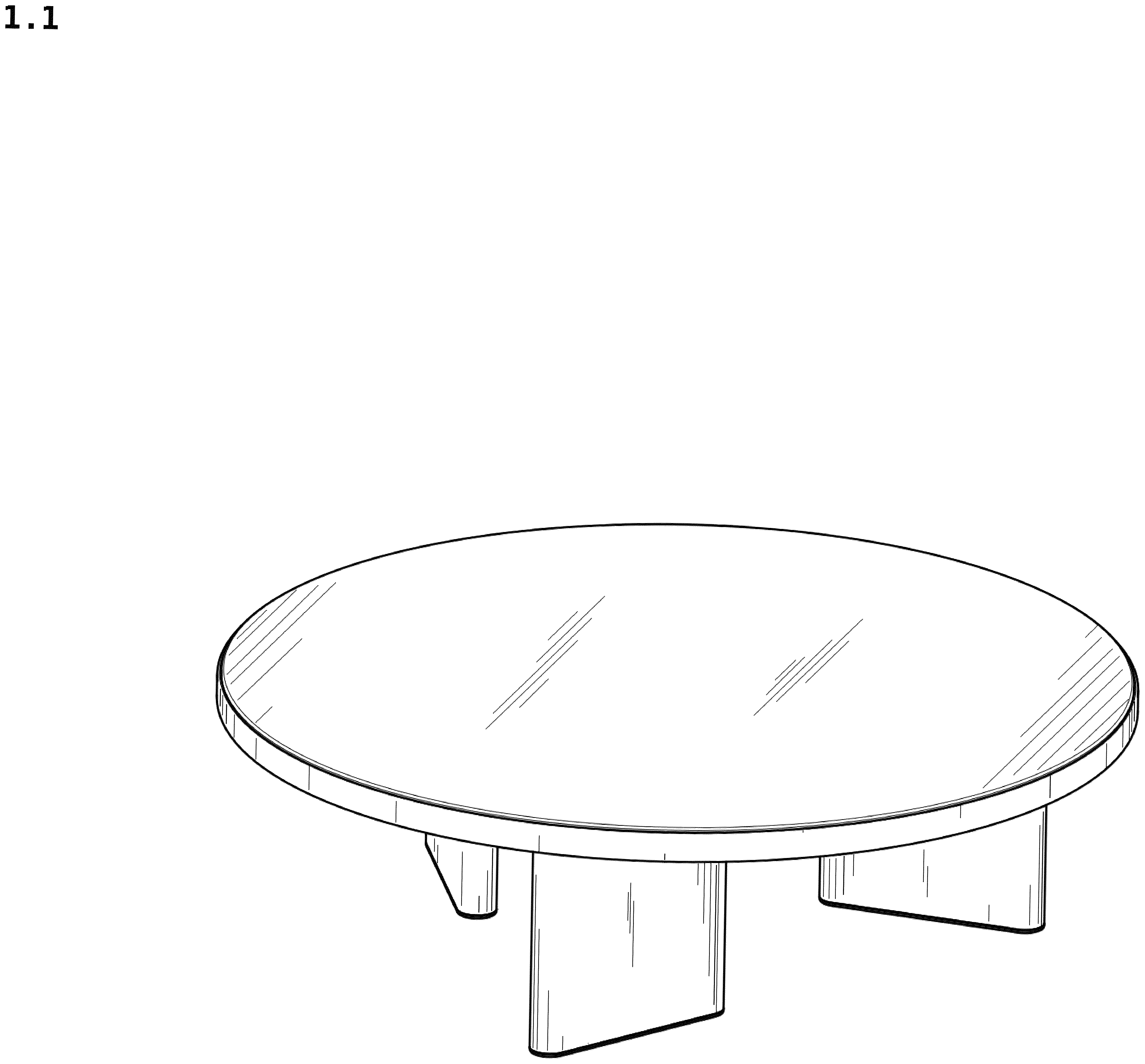 Patent USD1043203 Figure 1 – Table