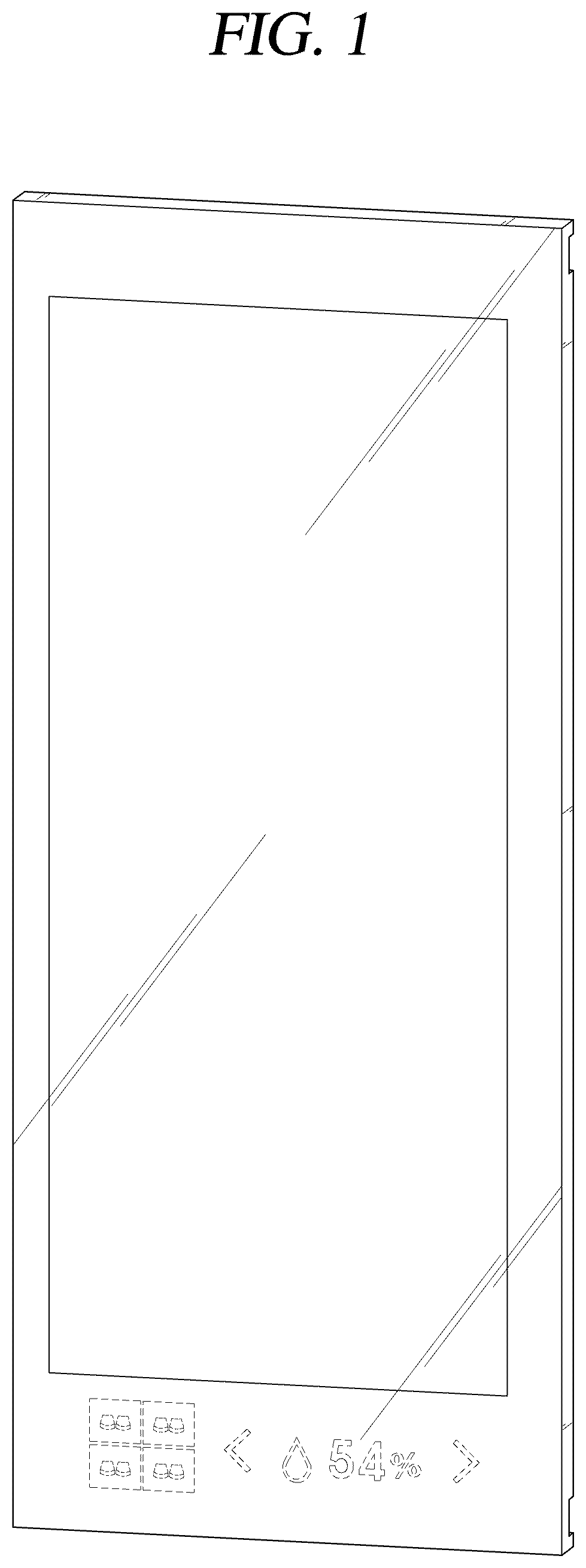 Patent USD1043204 Figure 1 – Door for footwear care machine