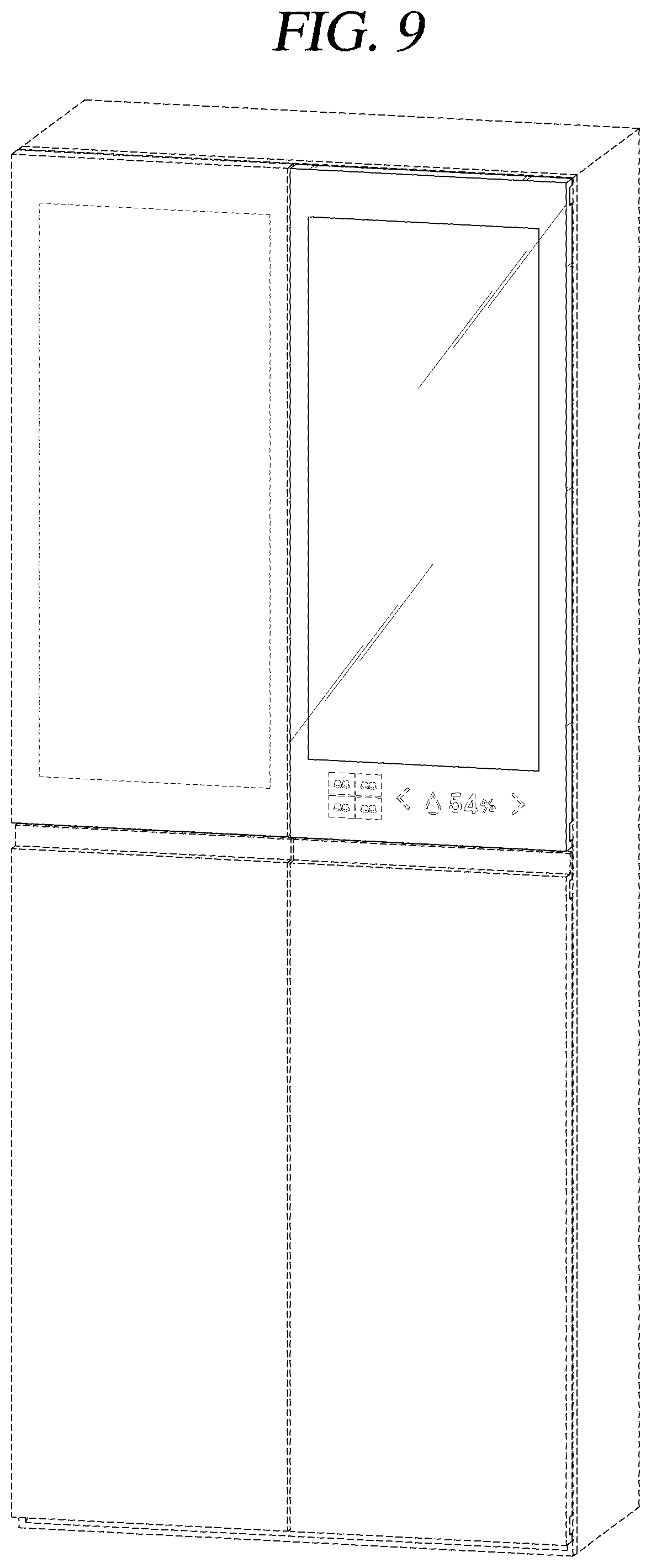 Patent USD1043204 Figure 9 – Door for footwear care machine