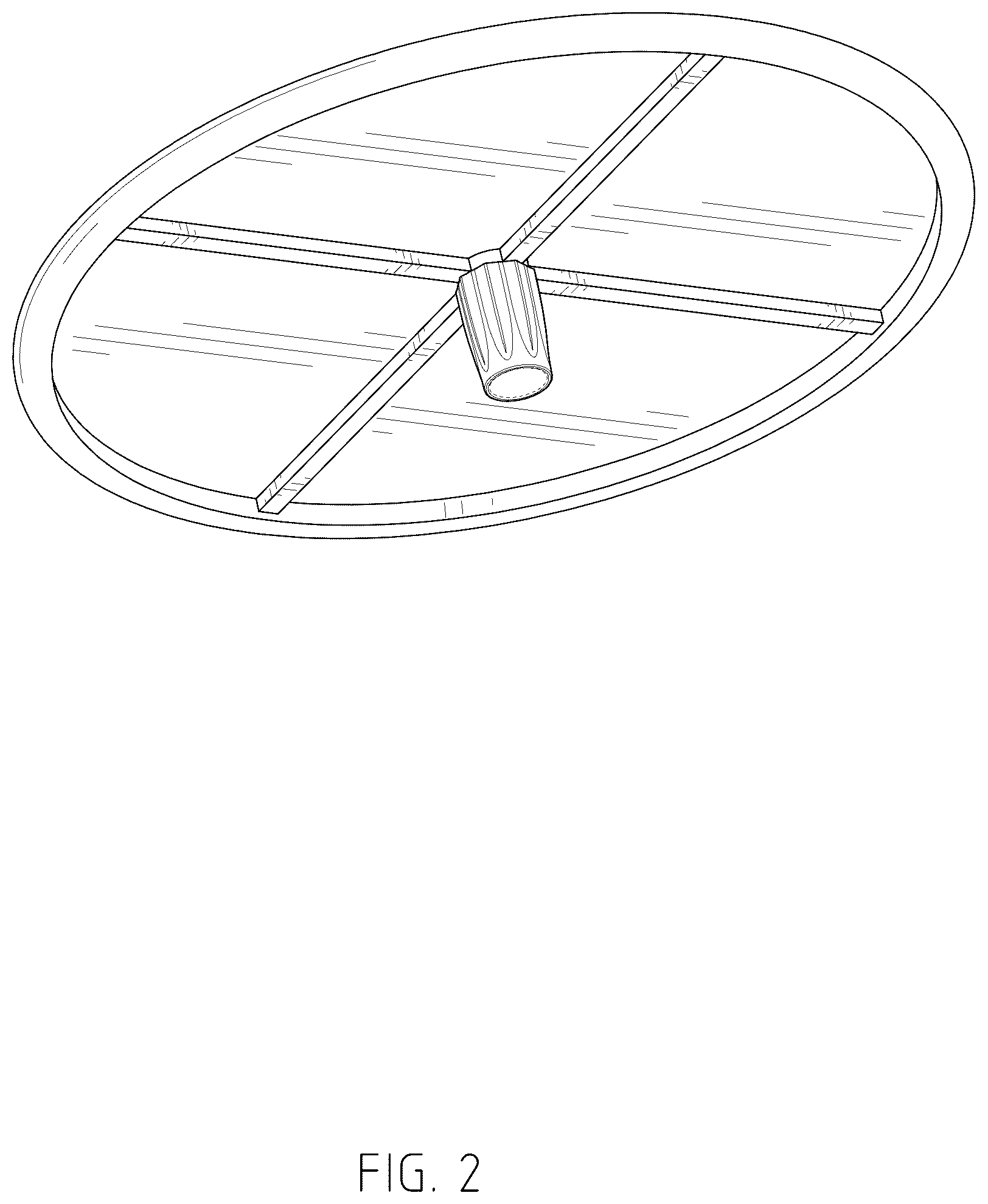 Patent USD1043207 Figure 2 – Table top with umbrella hole