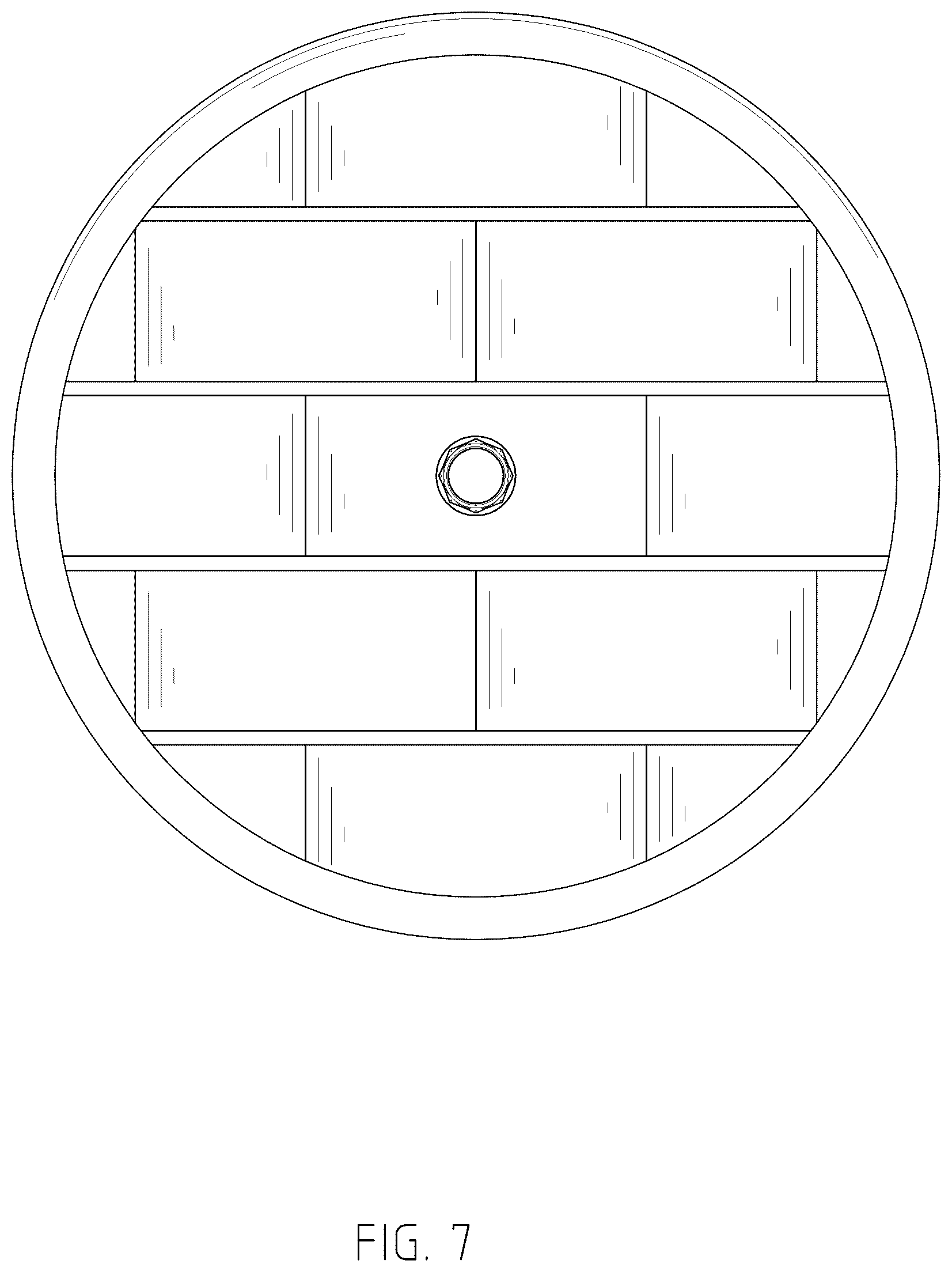 Patent USD1043207 Figure 7 – Table top with umbrella hole