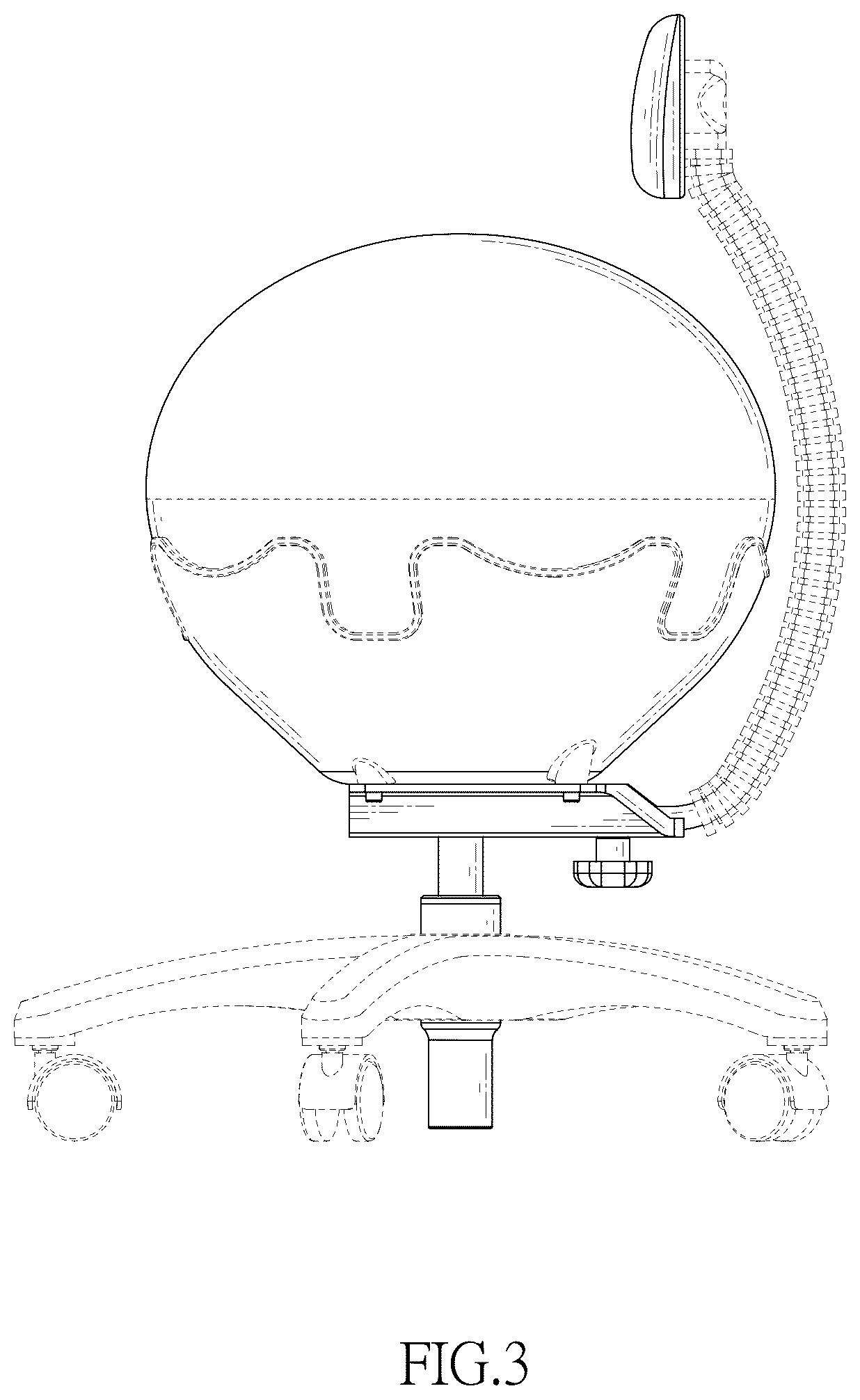 Patent USD1043208 Figure 3 – Ball chair