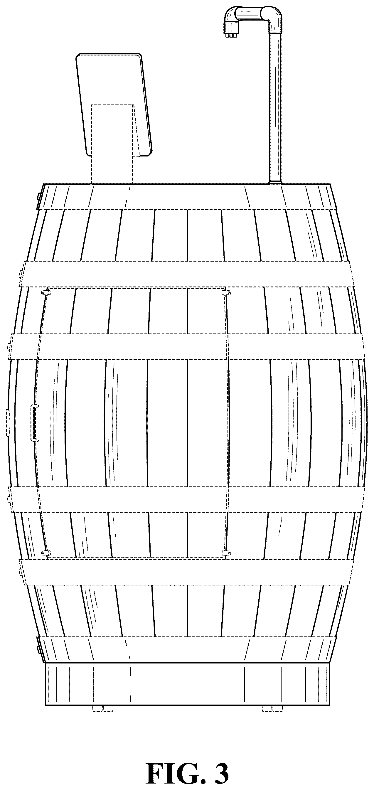 Patent USD1043219 Figure 3 – Wine dispenser