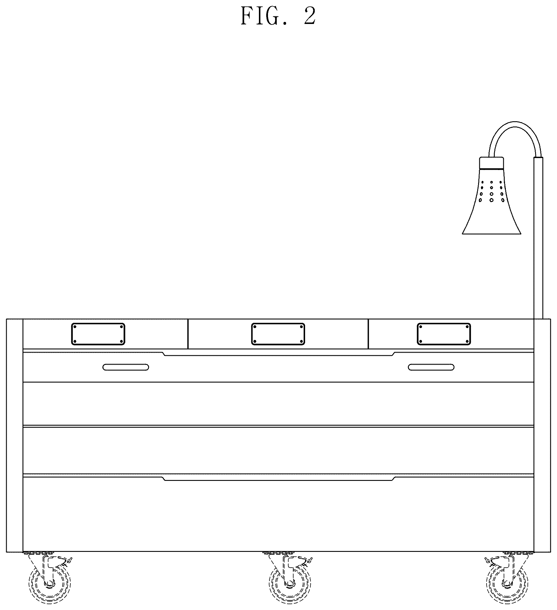 Patent USD1043228 Figure 2 – Cooking cart