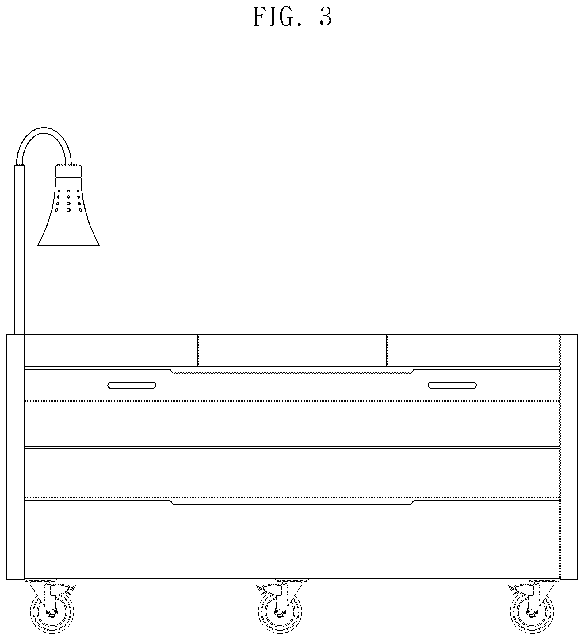 Patent USD1043228 Figure 3 – Cooking cart