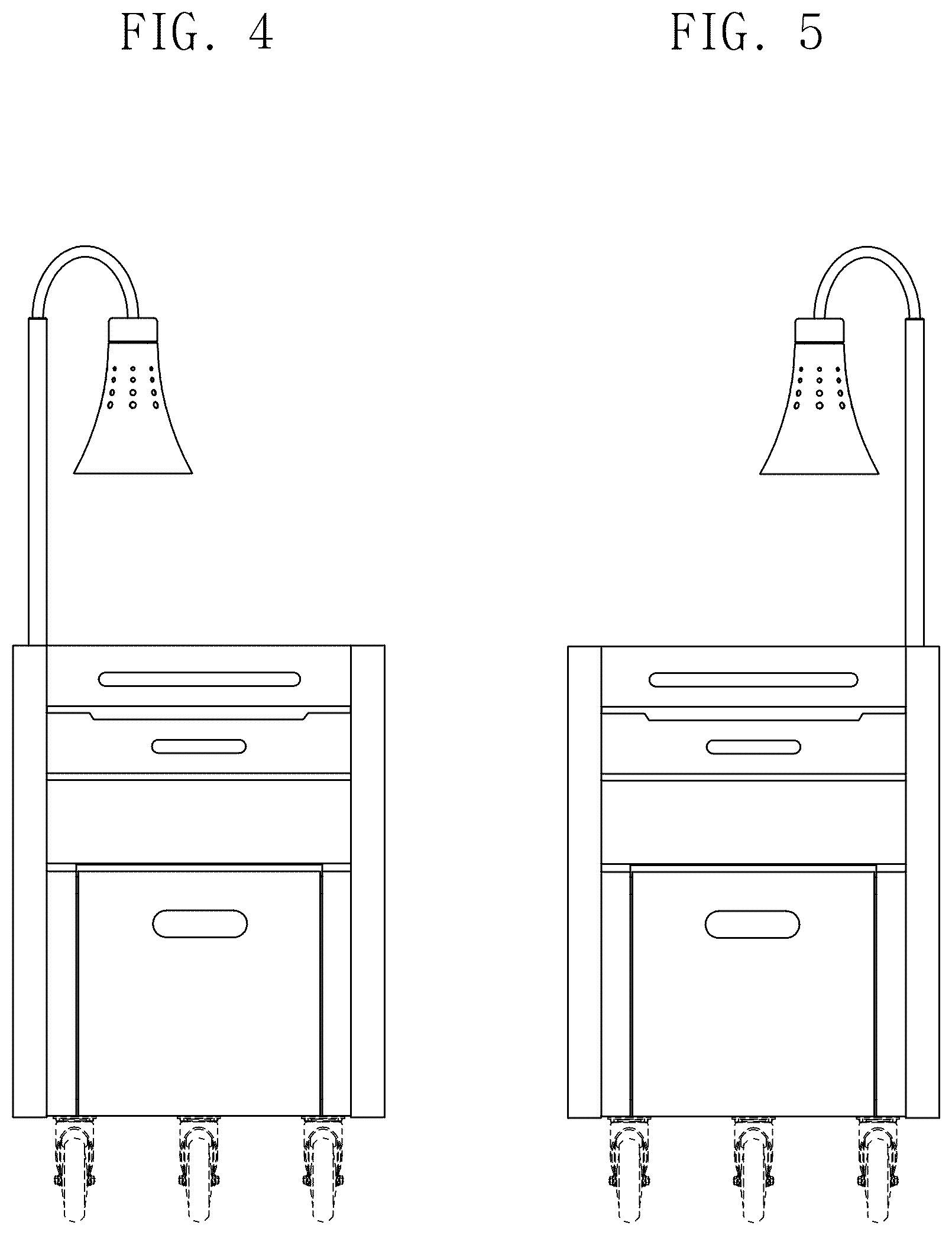 Patent USD1043228 Figure 4 – Cooking cart
