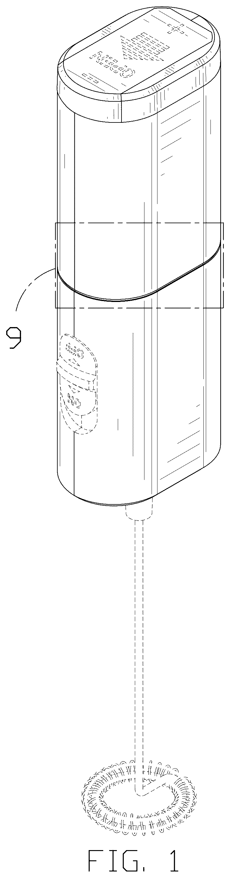 Patent USD1043233 Figure 1 – Electric milk frother
