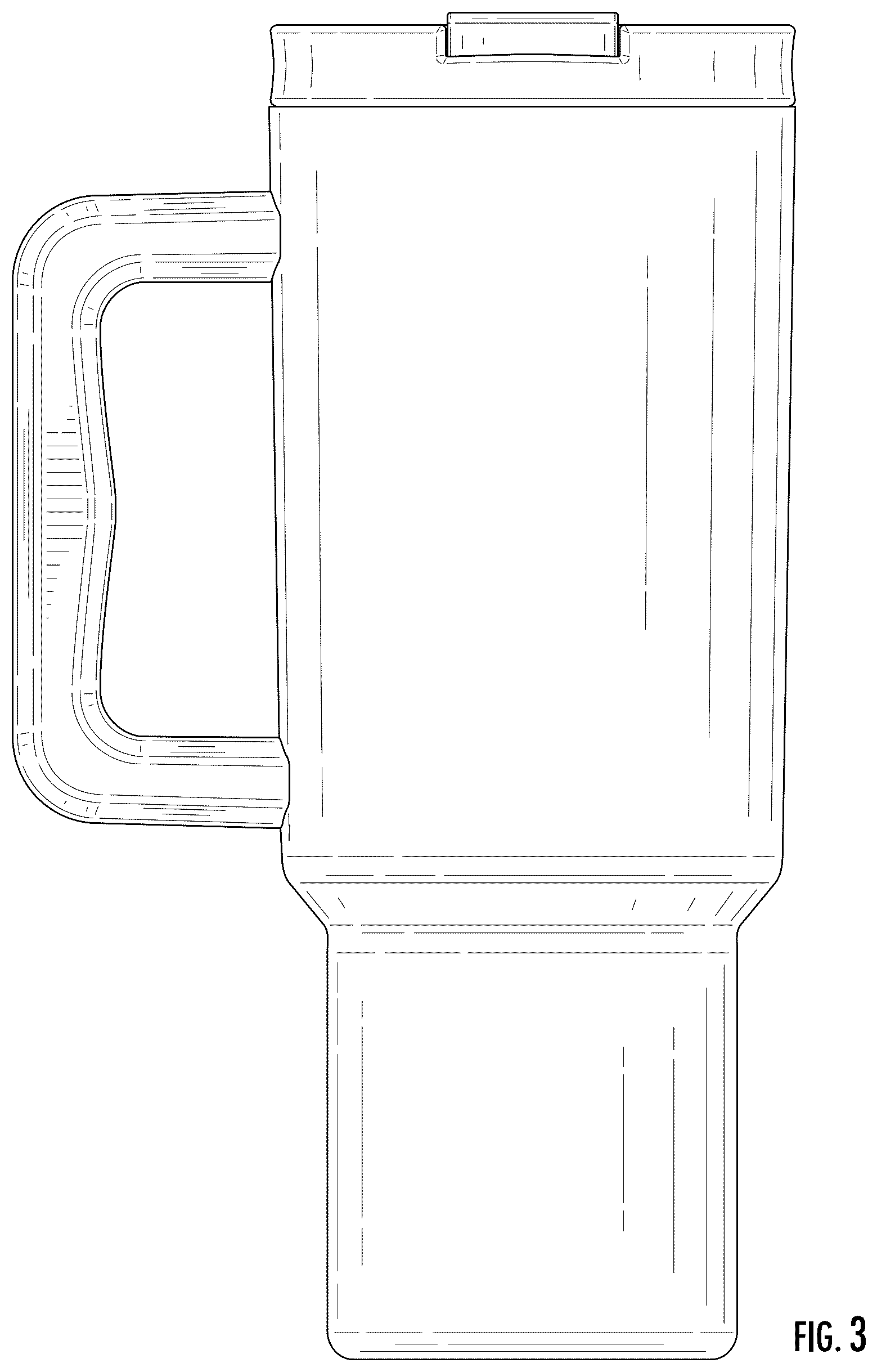 Patent USD1043250 Figure 3 – Tumbler
