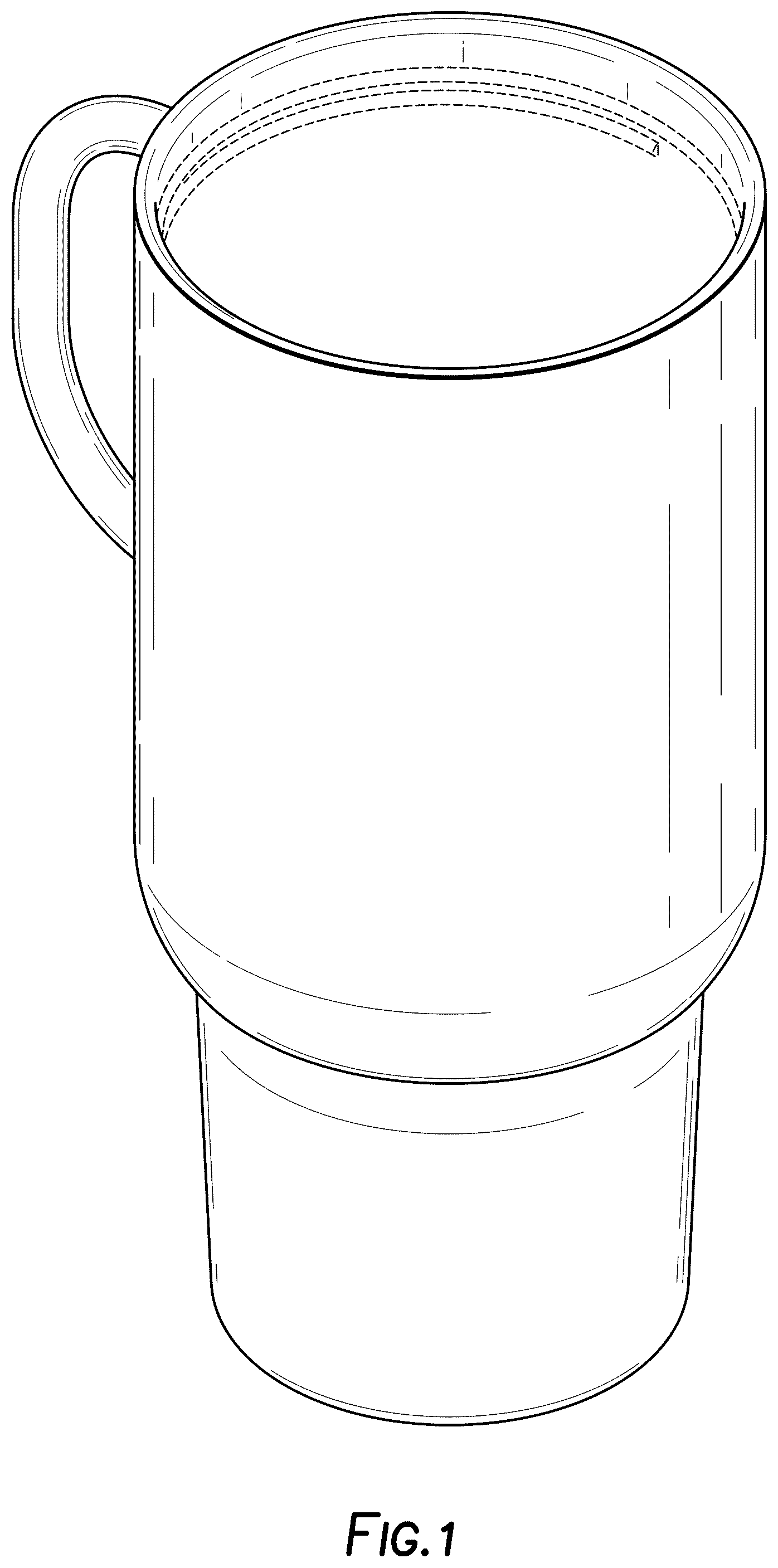 Patent USD1043253 Figure 1 – Beverage container