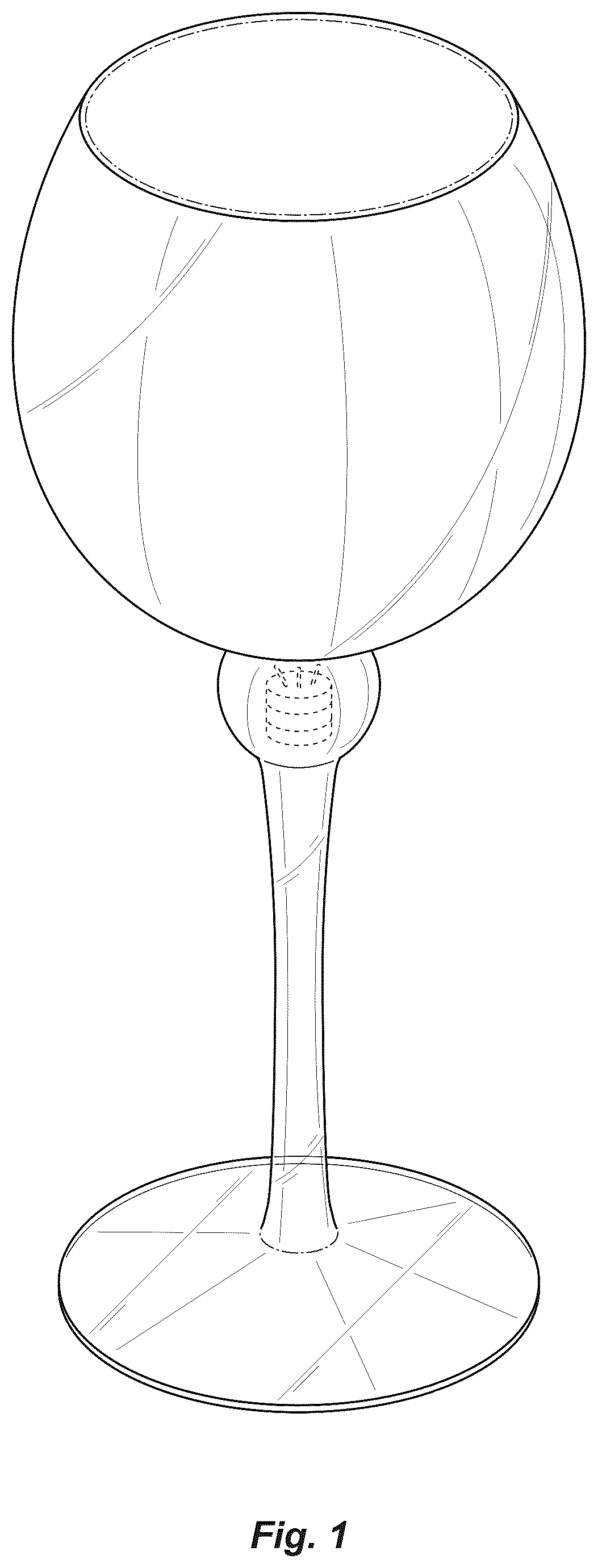 Patent USD1043255 Figure 1 – Wine glass
