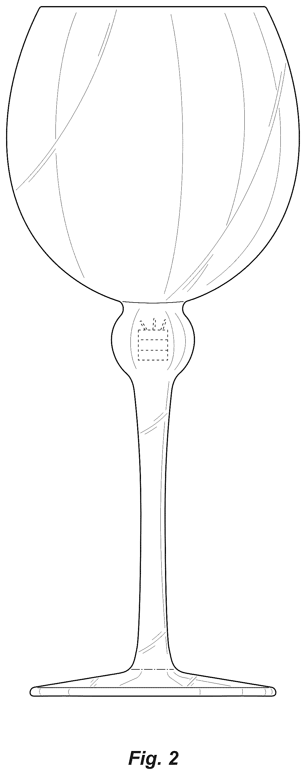 Patent USD1043255 Figure 2 – Wine glass