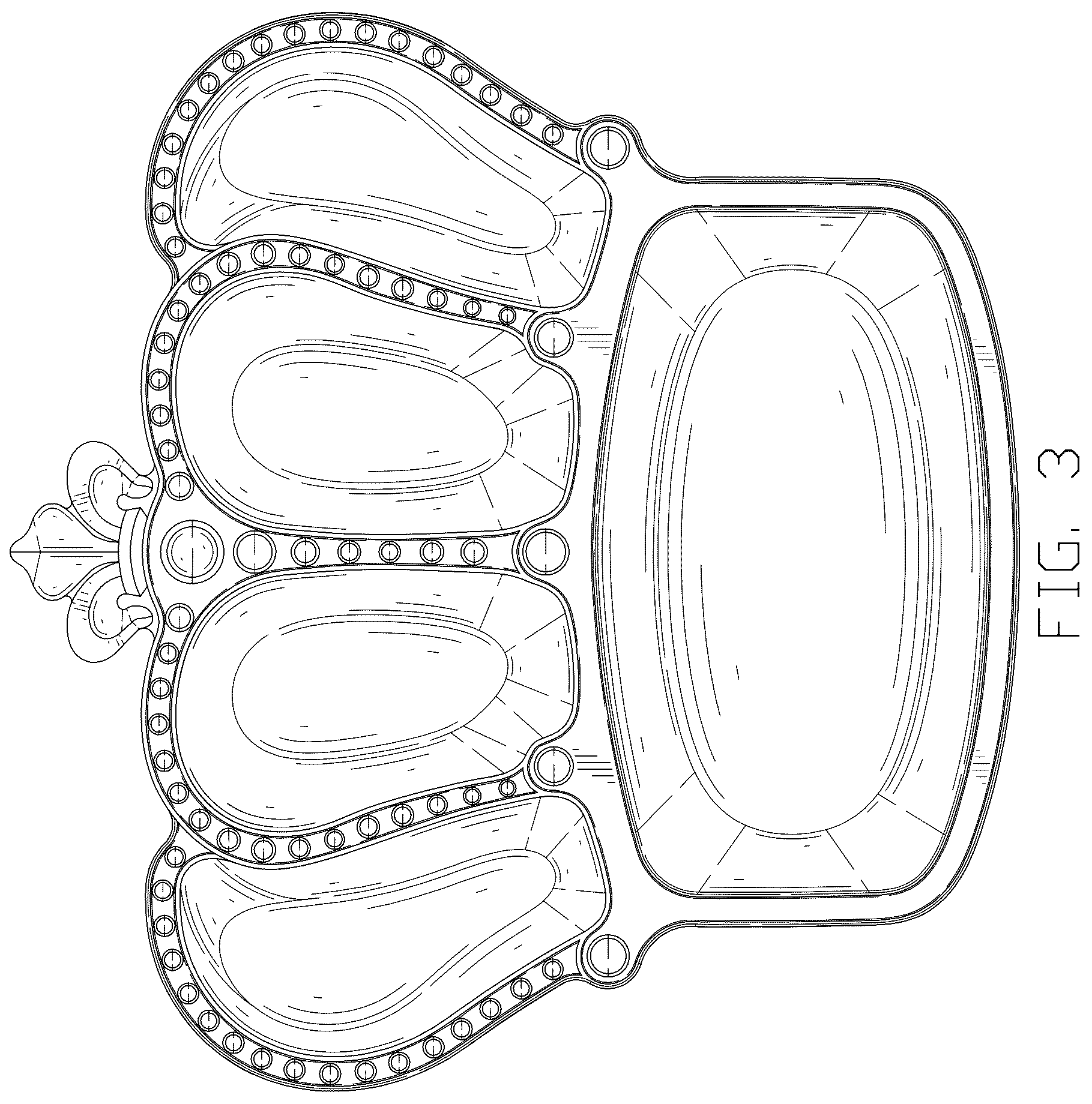 Patent USD1043257 Figure 3 – Food plate