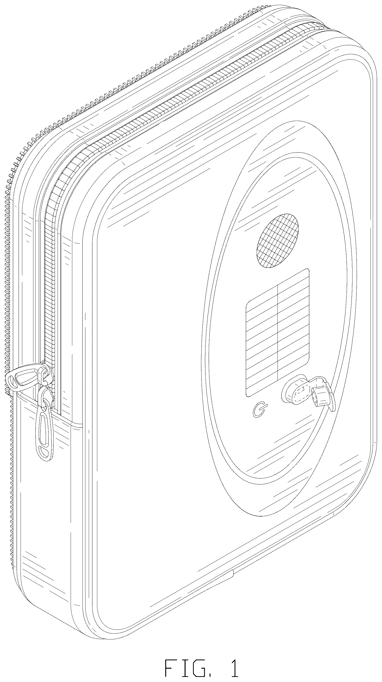 Patent USD1043262 Figure 1 – Cooler bag for solar LED speaker