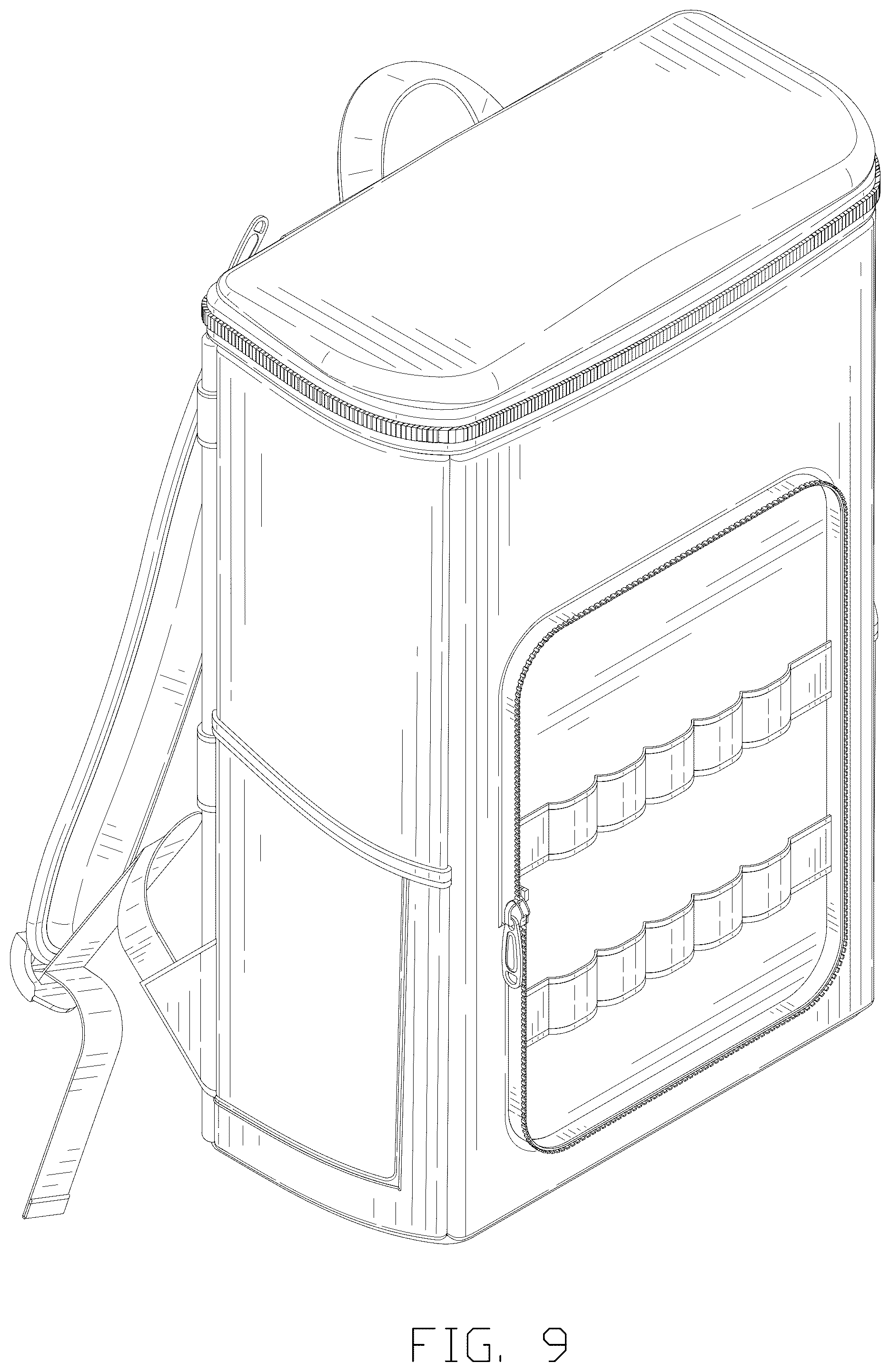 Patent USD1043262 Figure 9 – Cooler bag for solar LED speaker