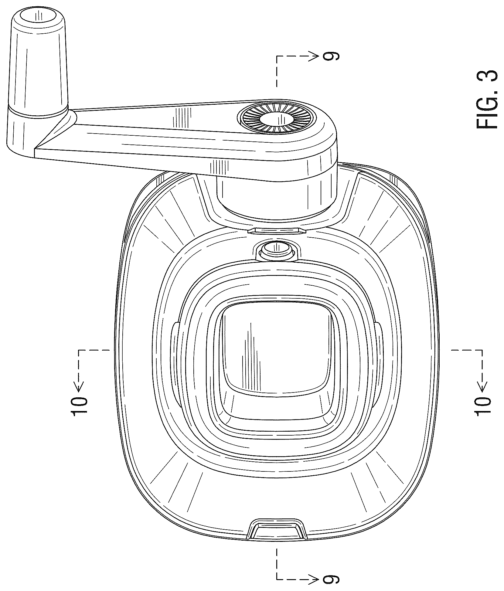 Patent USD1043275 Figure 3 – Manual food grinder