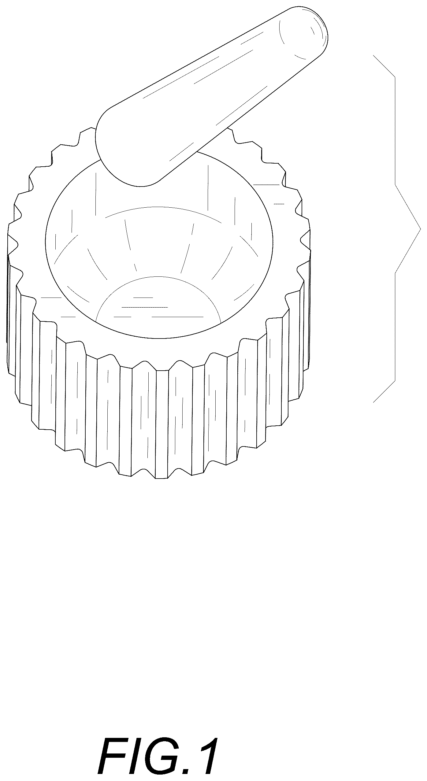 Patent USD1043276 Figure 1 – Granite mortar and pestle