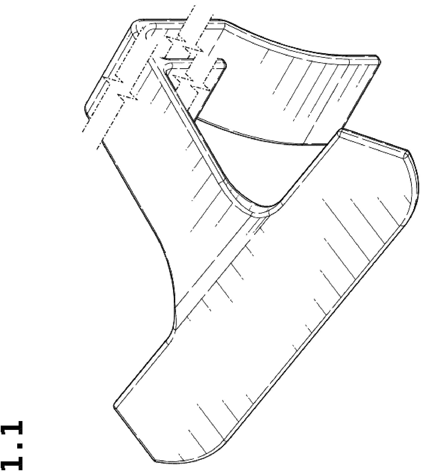 Patent USD1043278 Figure 1 – Scraper for kitchen waste