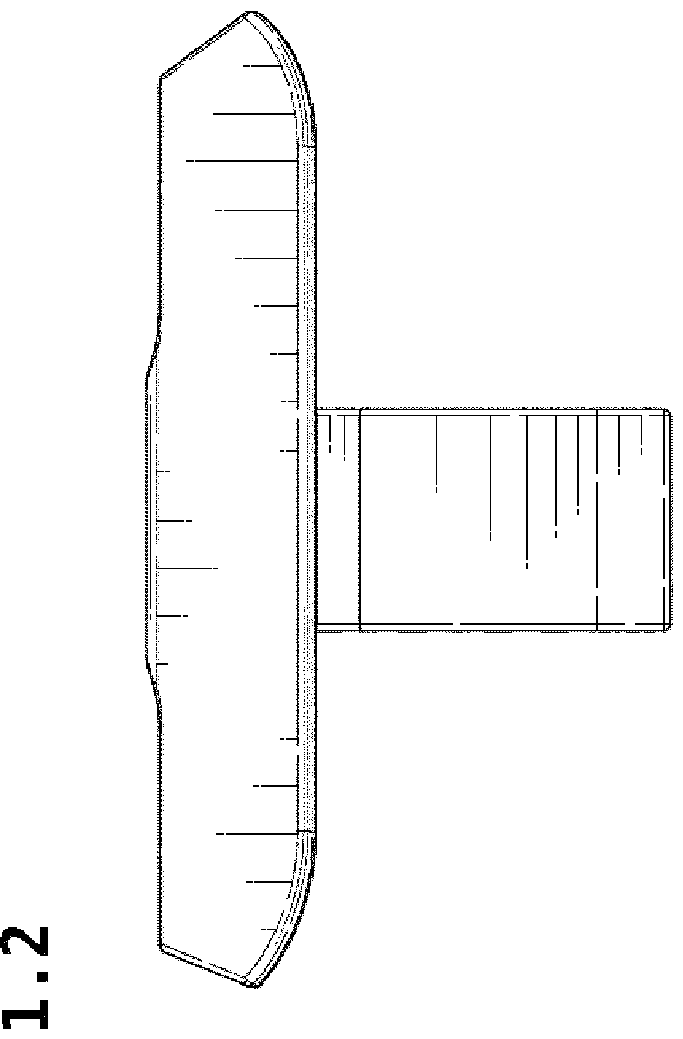 Patent USD1043278 Figure 2 – Scraper for kitchen waste