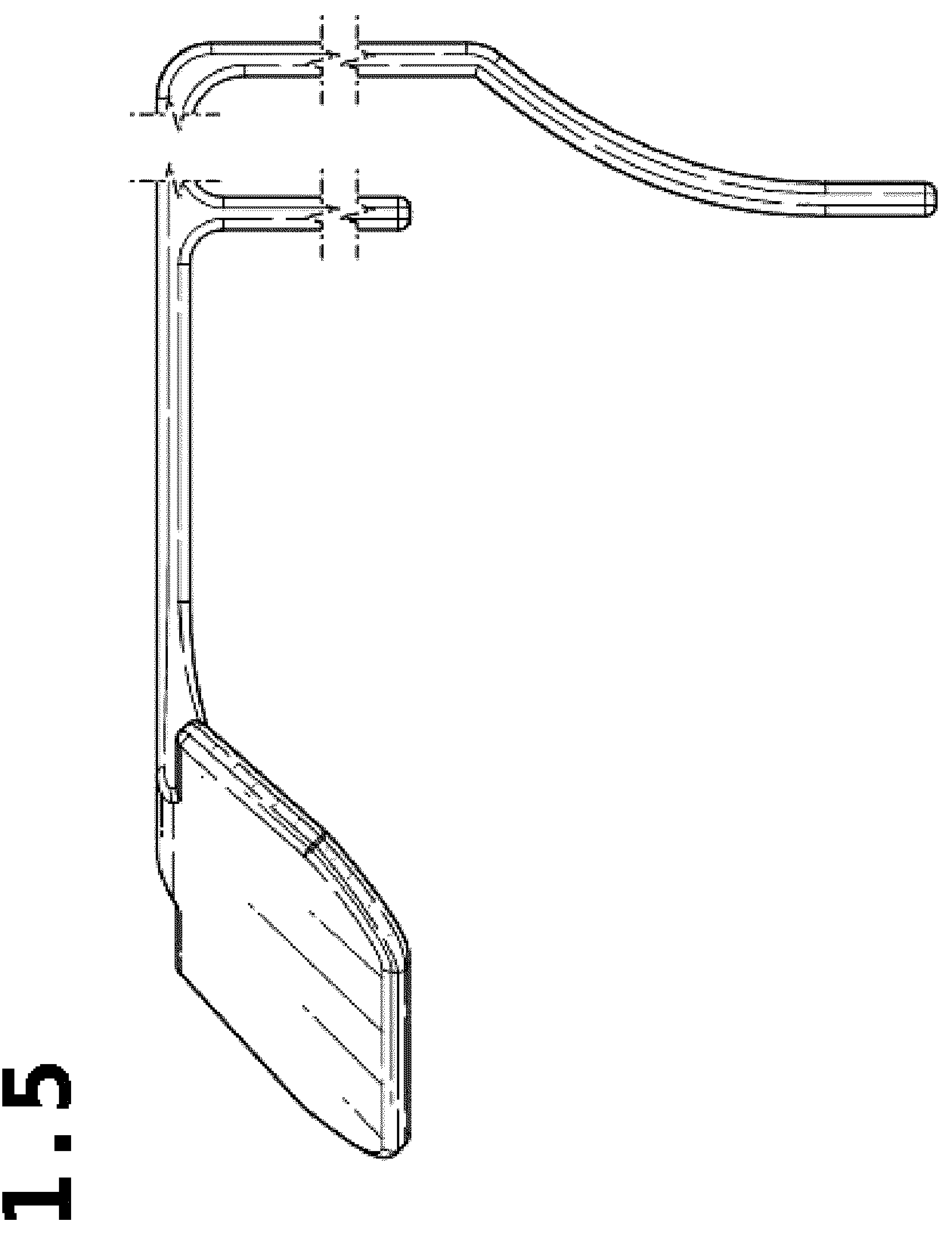 Patent USD1043278 Figure 5 – Scraper for kitchen waste