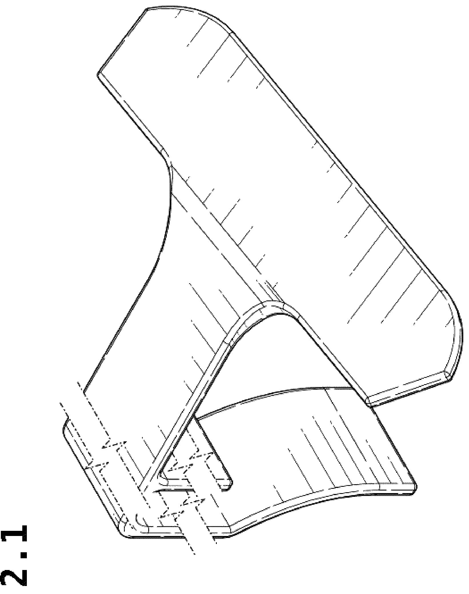 Patent USD1043278 Figure 8 – Scraper for kitchen waste