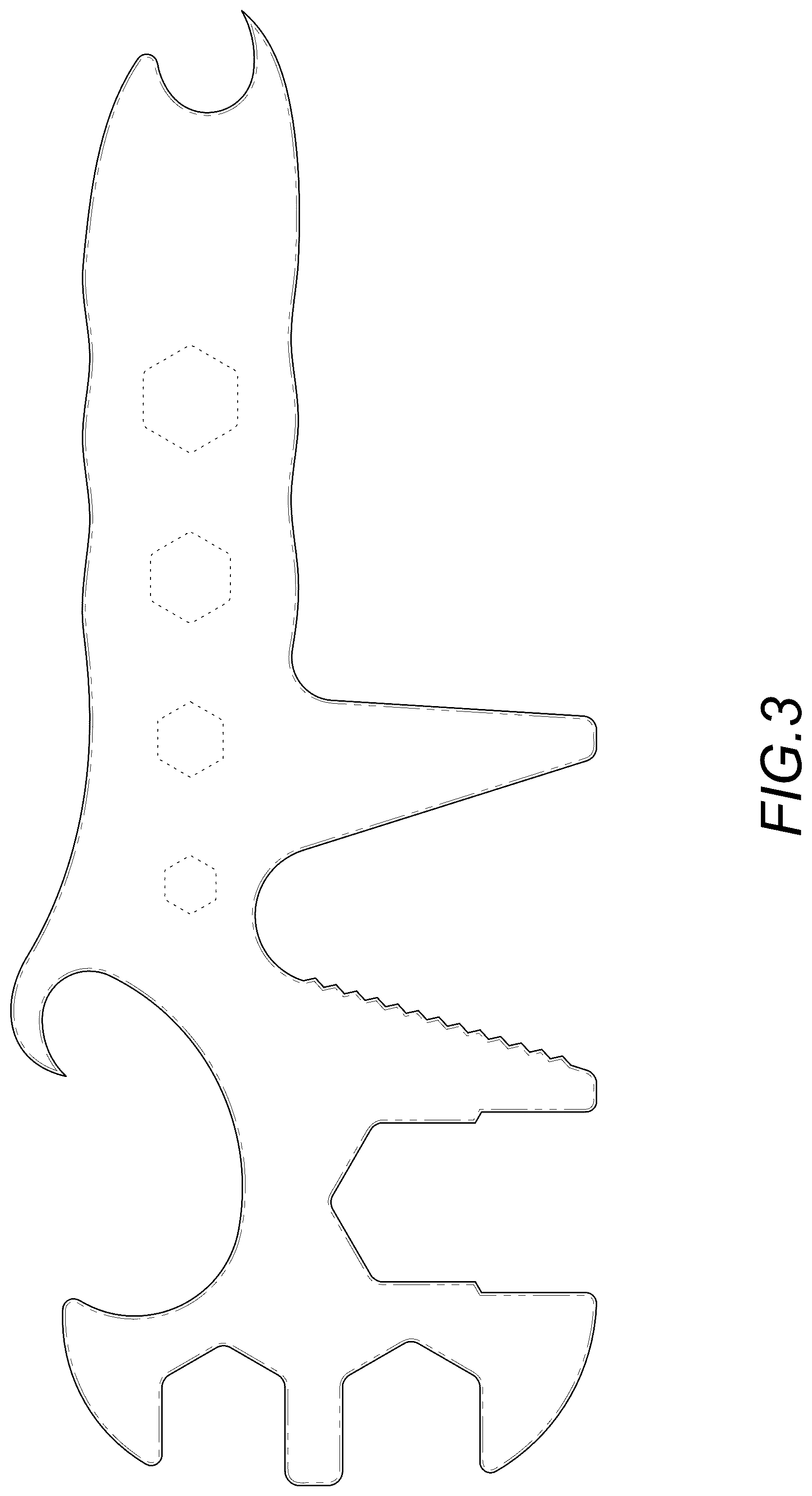 Patent USD1043288 Figure 3 – Wrench