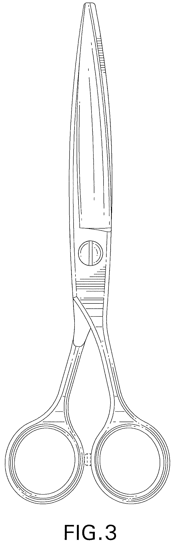 Patent USD1043295 Figure 3 – Hair cutting shear