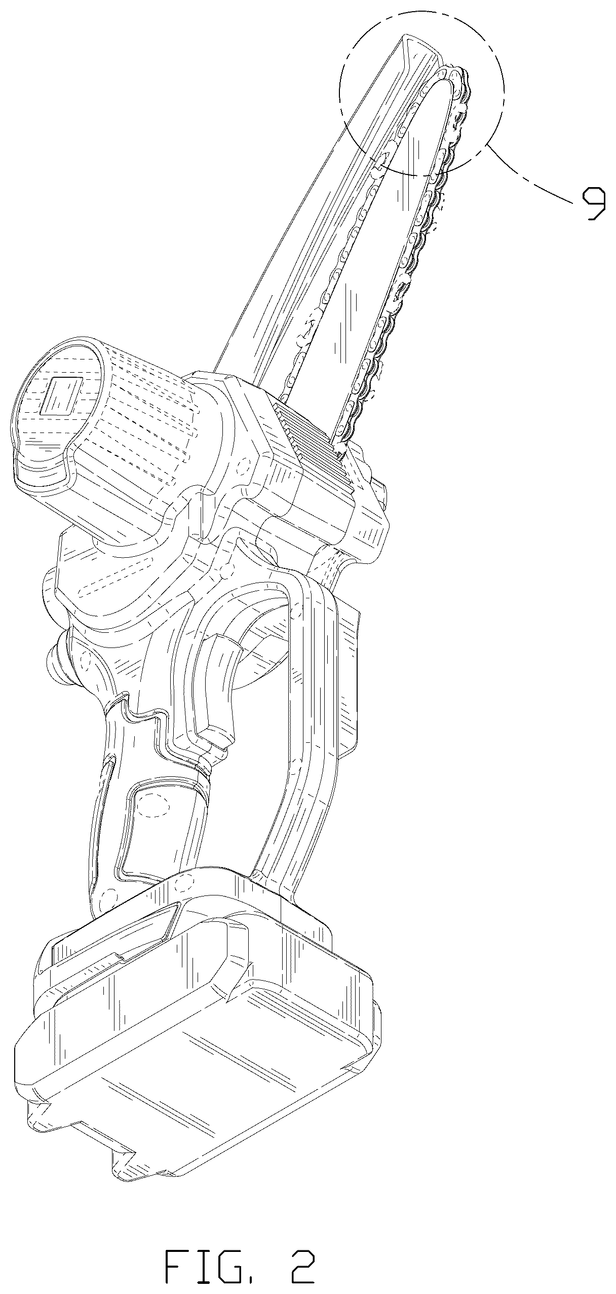 Patent USD1043299 Figure 2 – Chainsaw