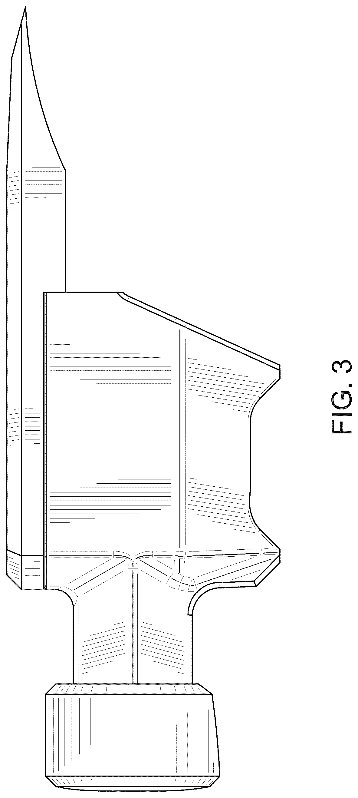 Patent USD1043302 Figure 3 – Hammer head