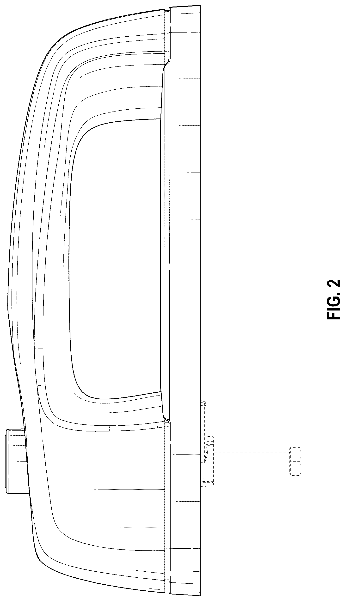 Patent USD1043306 Figure 2 – Push button handle