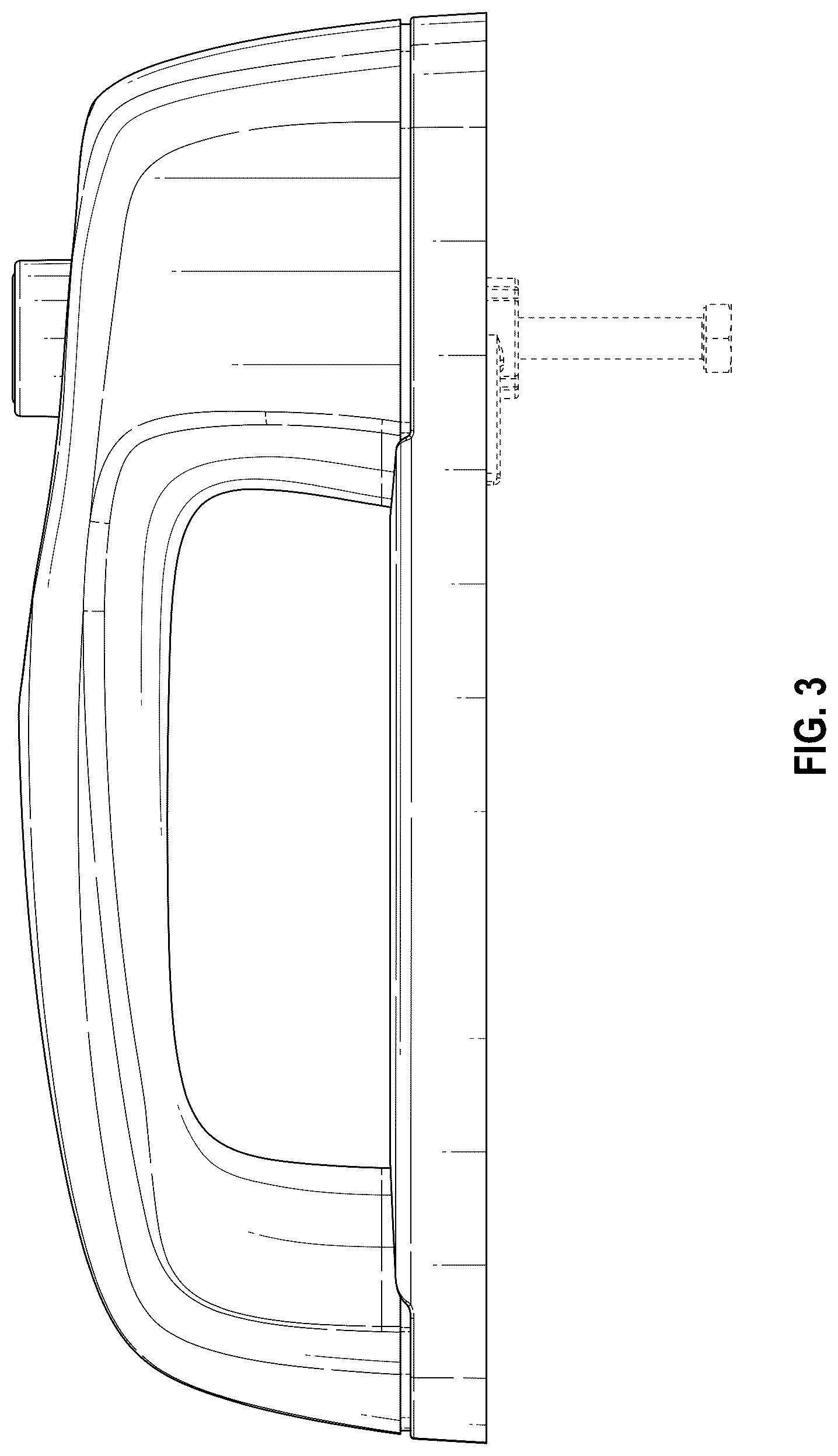 Patent USD1043306 Figure 3 – Push button handle