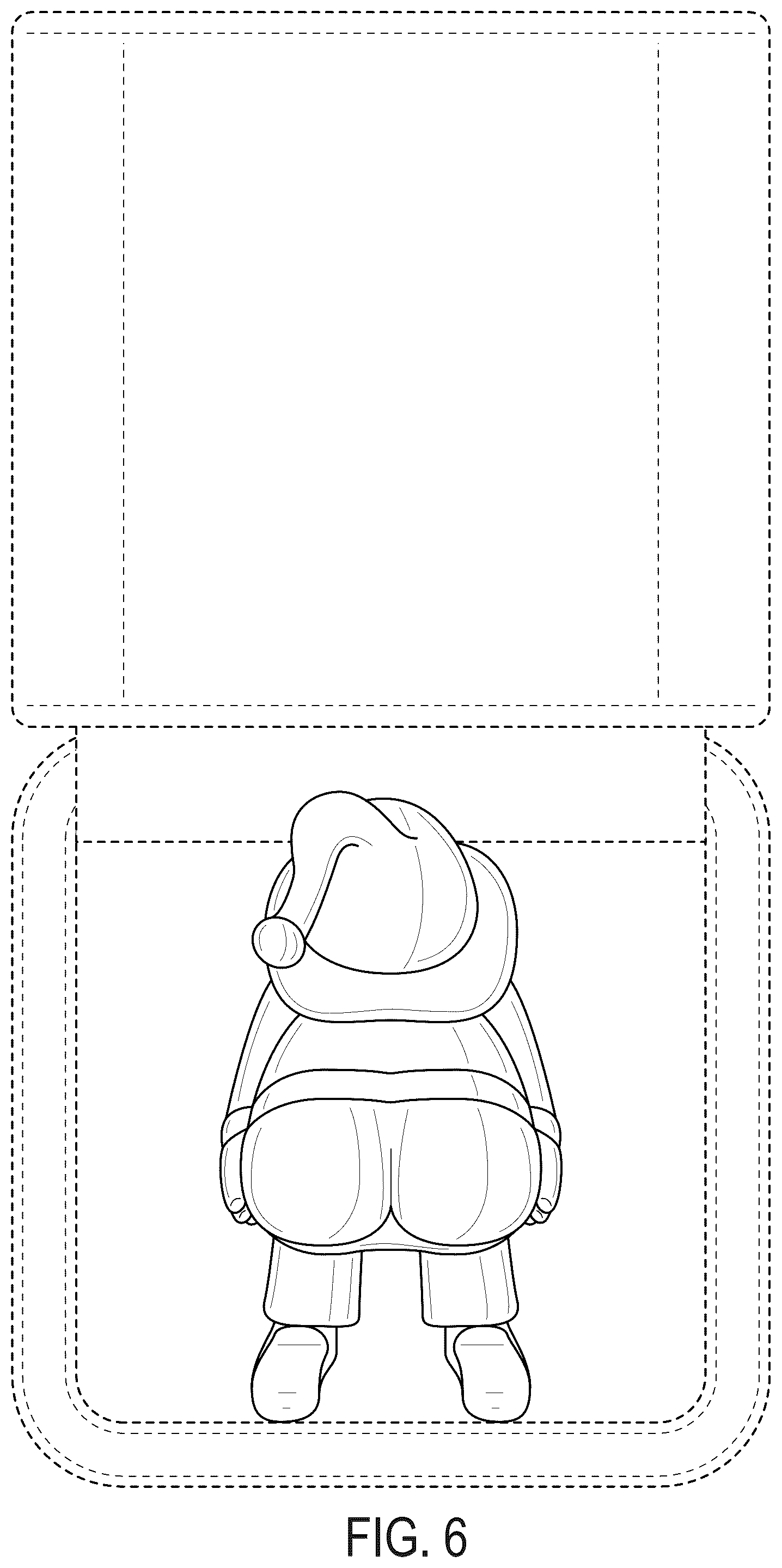 Patent USD1043333 Figure 6 – Ring box with Santa Claus