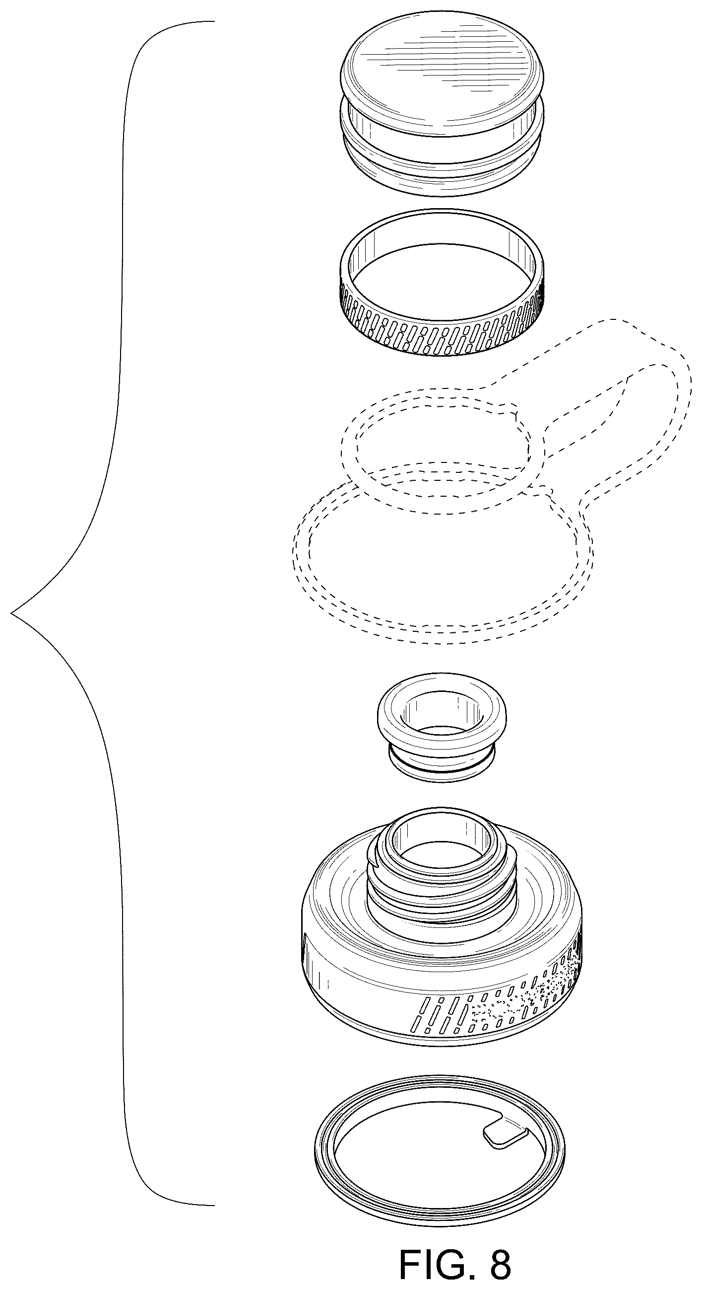 Patent USD1043339 Figure 6 – Bottle lid