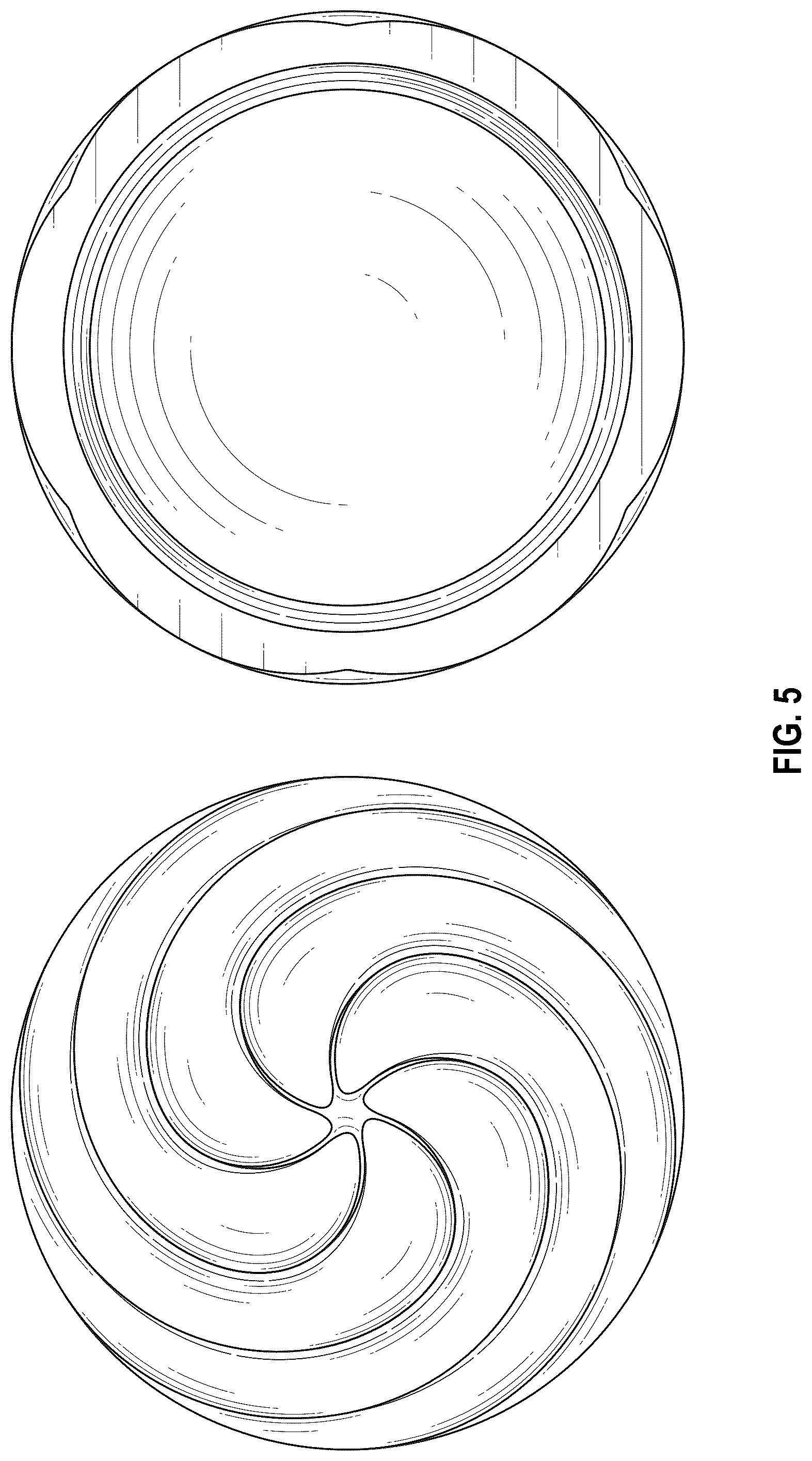 Patent USD1043347 Figure 5 – Swirl-shaped container