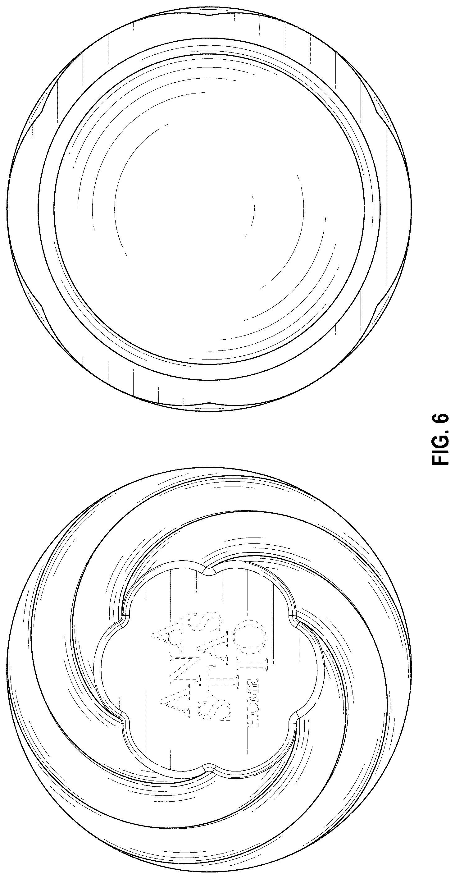 Patent USD1043347 Figure 6 – Swirl-shaped container