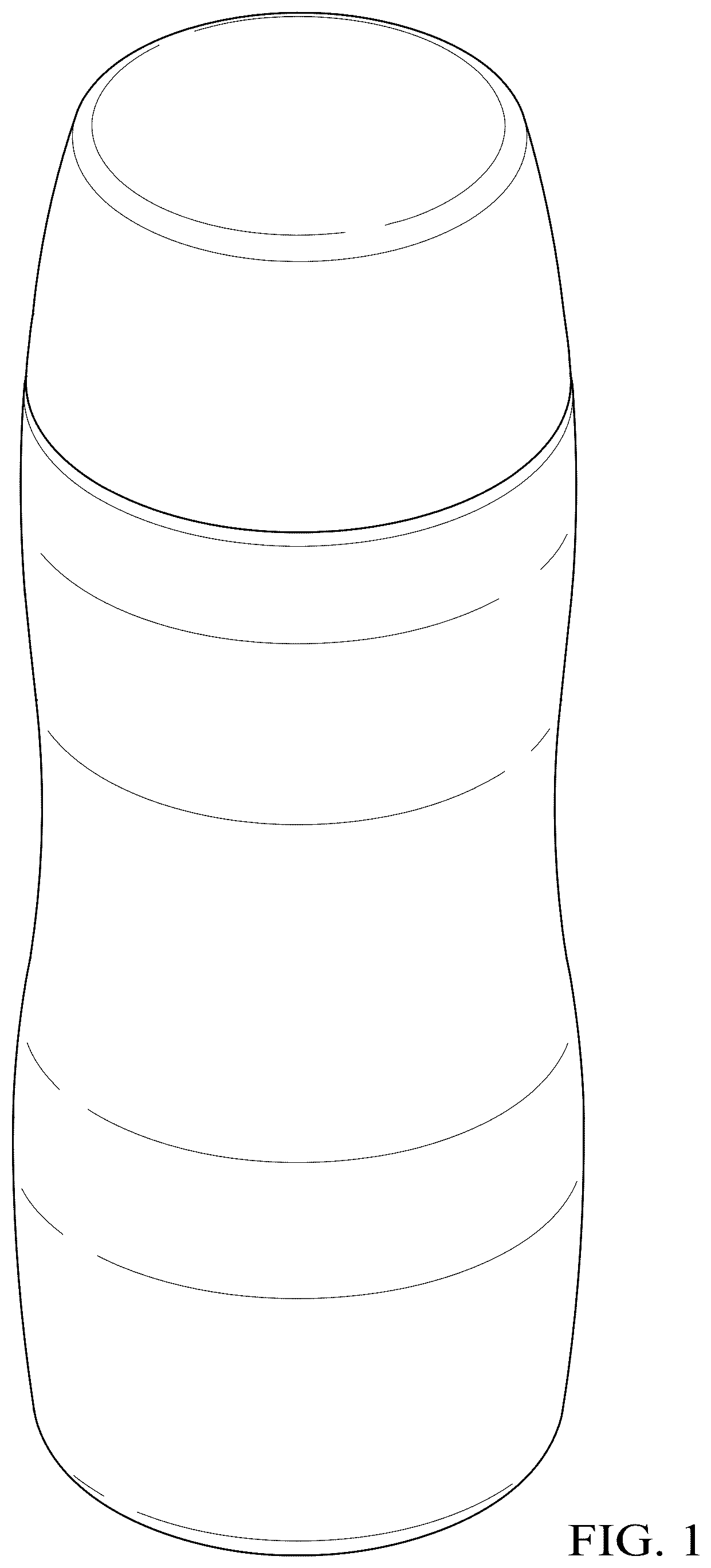 Patent USD1043352 Figure 1 – Bottle with overcap