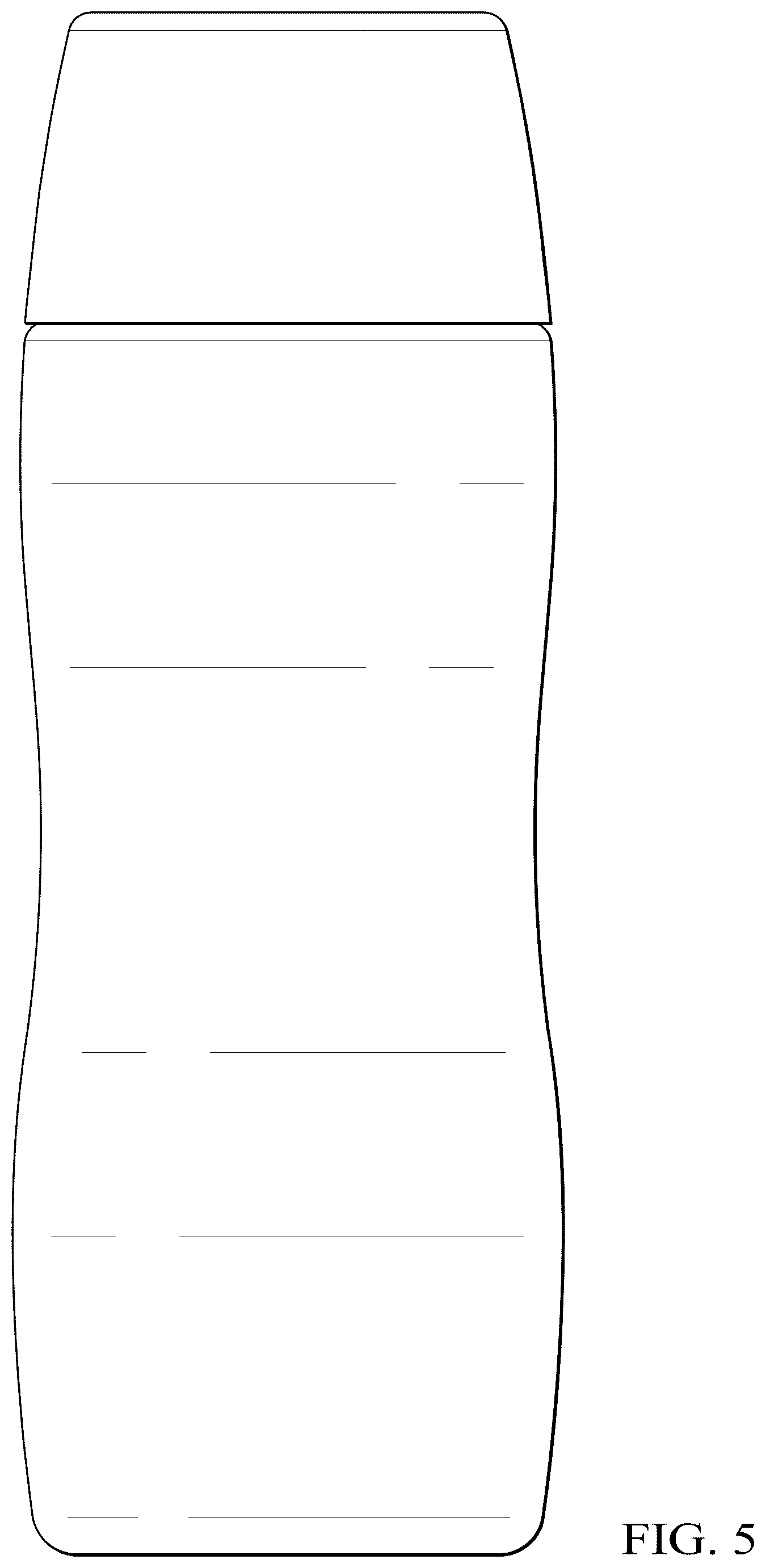 Patent USD1043352 Figure 5 – Bottle with overcap