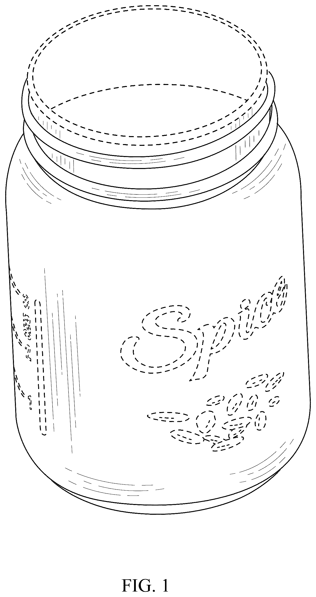 Patent USD1043354 Figure 1 – Round bottle