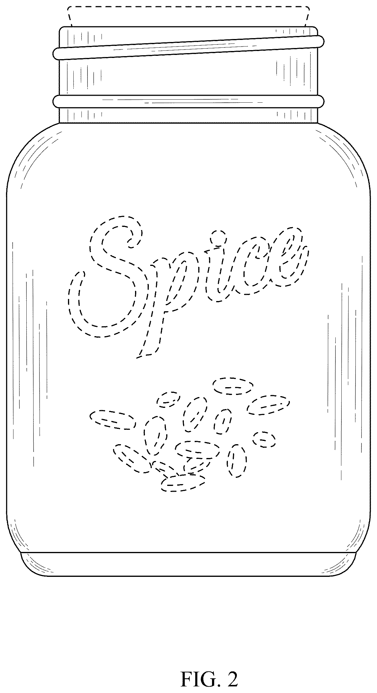 Patent USD1043354 Figure 2 – Round bottle