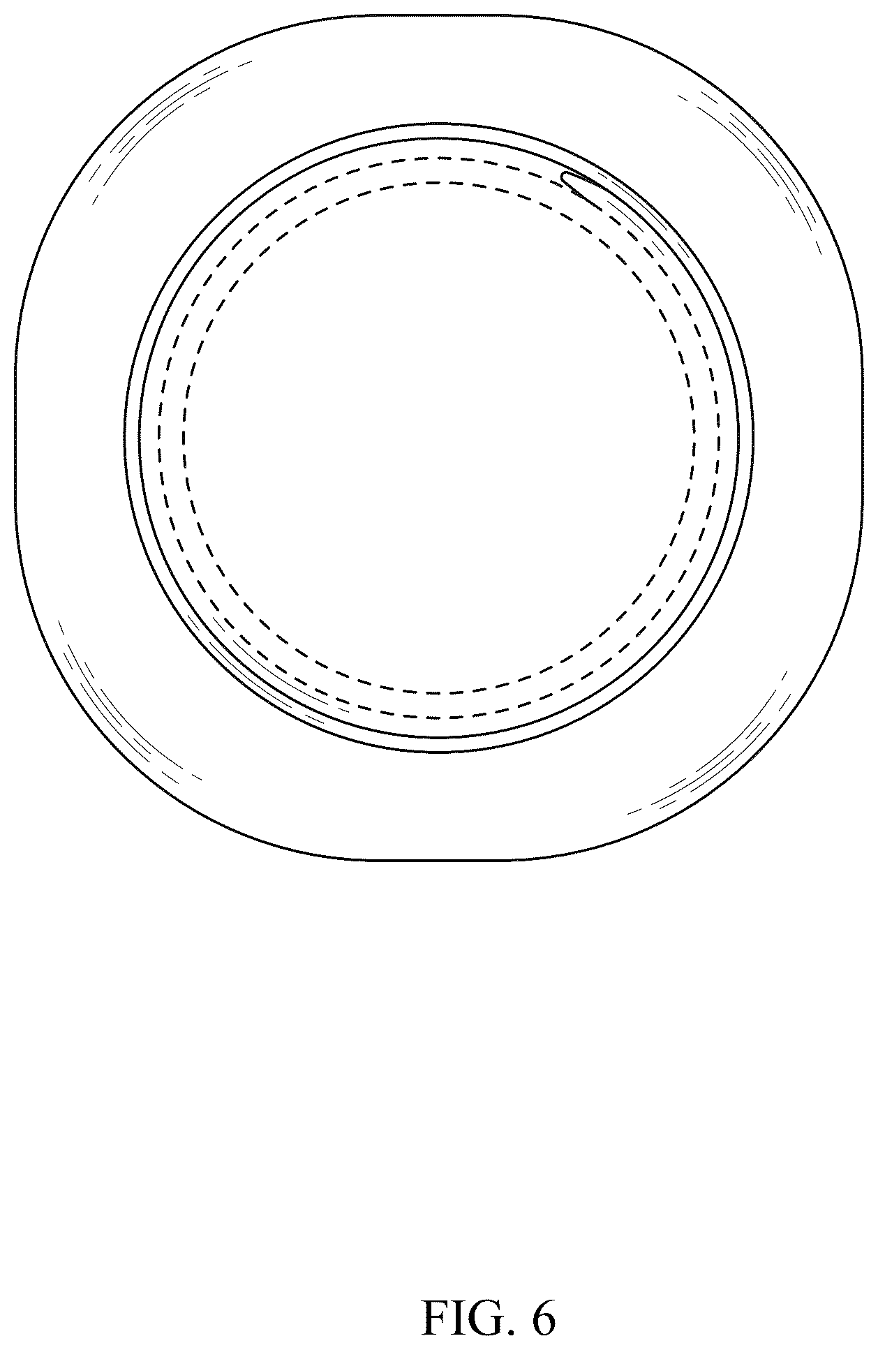 Patent USD1043354 Figure 6 – Round bottle