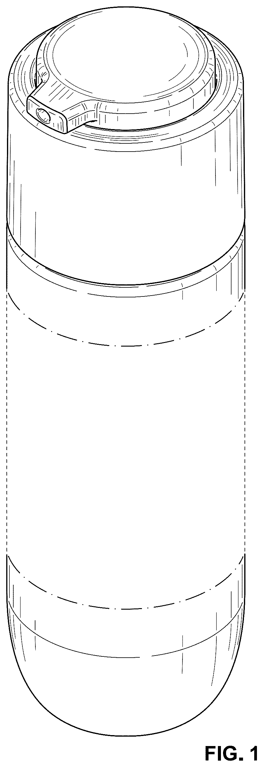 Patent USD1043359 Figure 1 – Bottle and pump head assembly