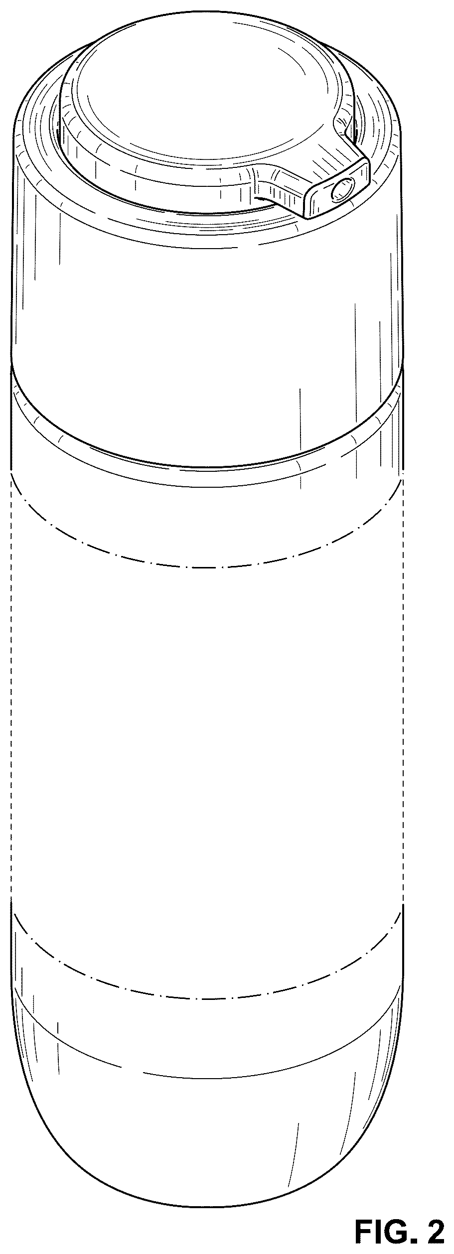 Patent USD1043359 Figure 2 – Bottle and pump head assembly