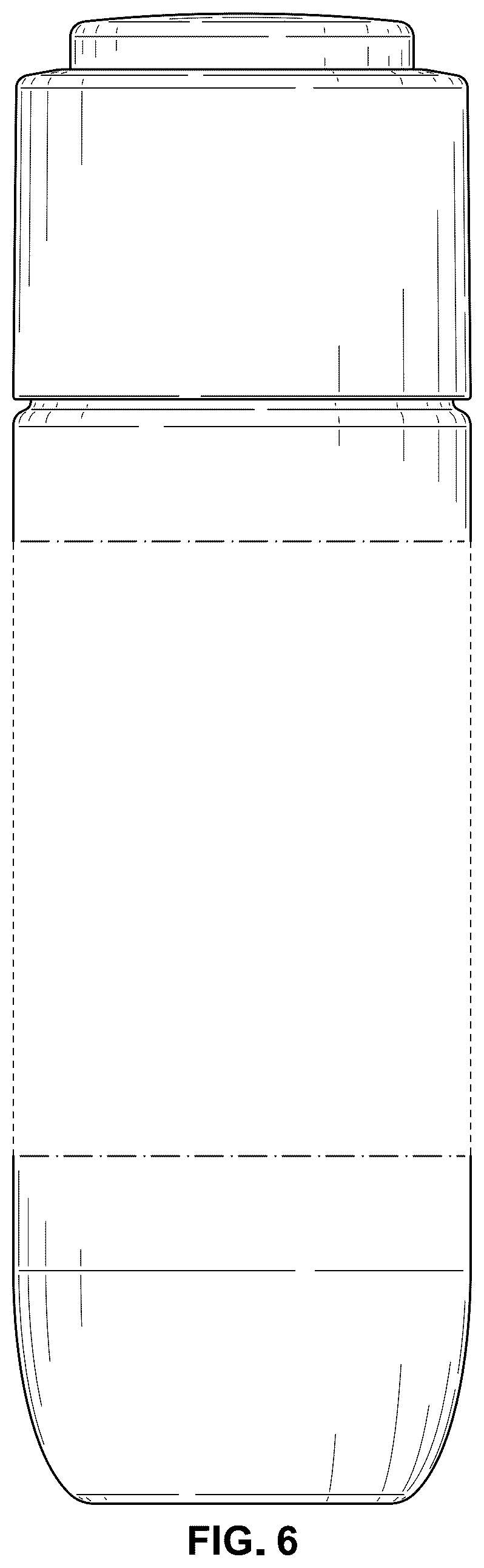 Patent USD1043359 Figure 6 – Bottle and pump head assembly
