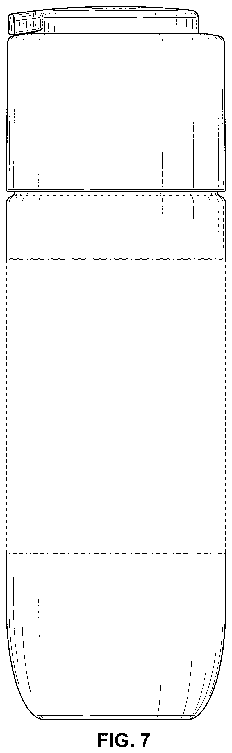 Patent USD1043359 Figure 7 – Bottle and pump head assembly