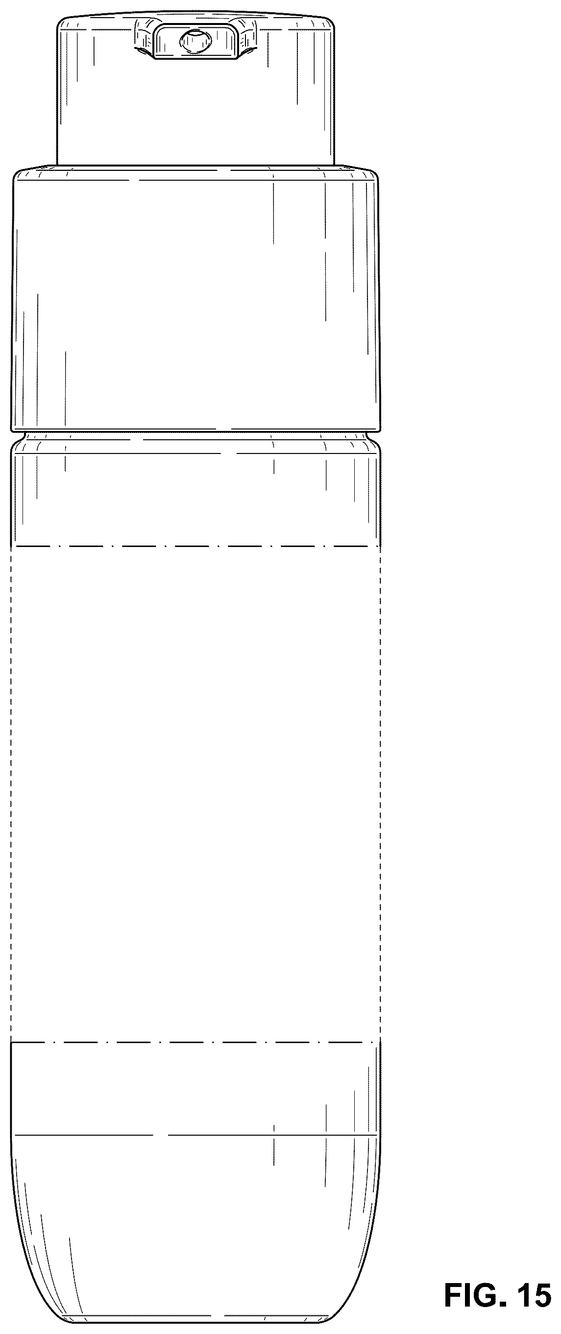 Patent USD1043359 Figure 14 – Bottle and pump head assembly