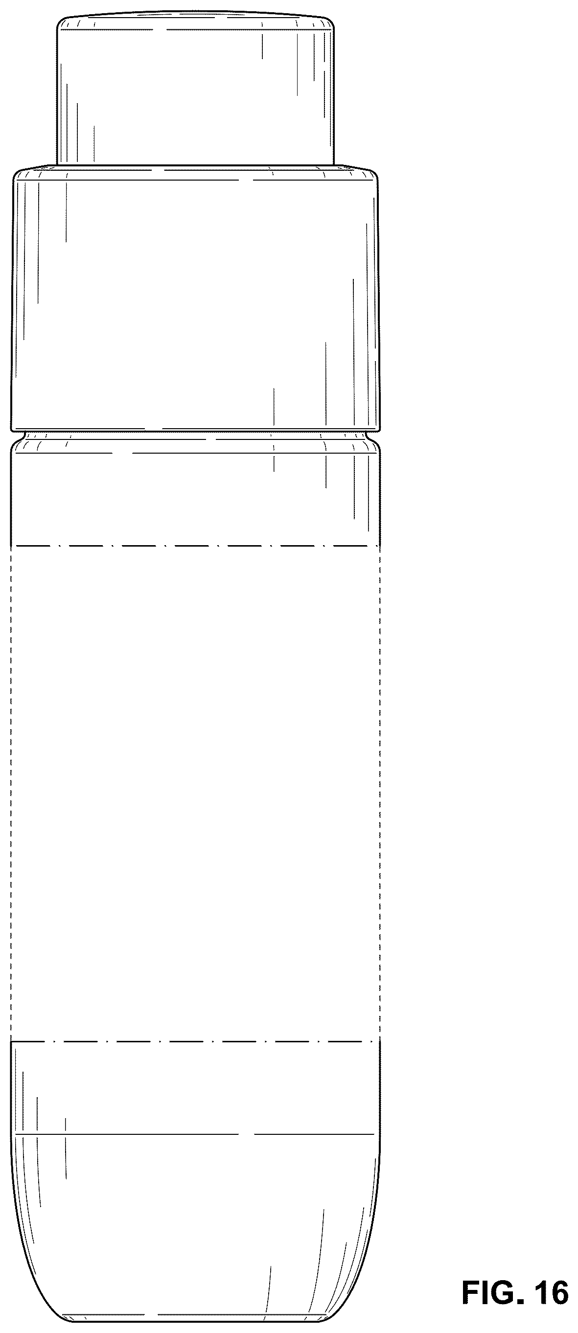 Patent USD1043359 Figure 15 – Bottle and pump head assembly